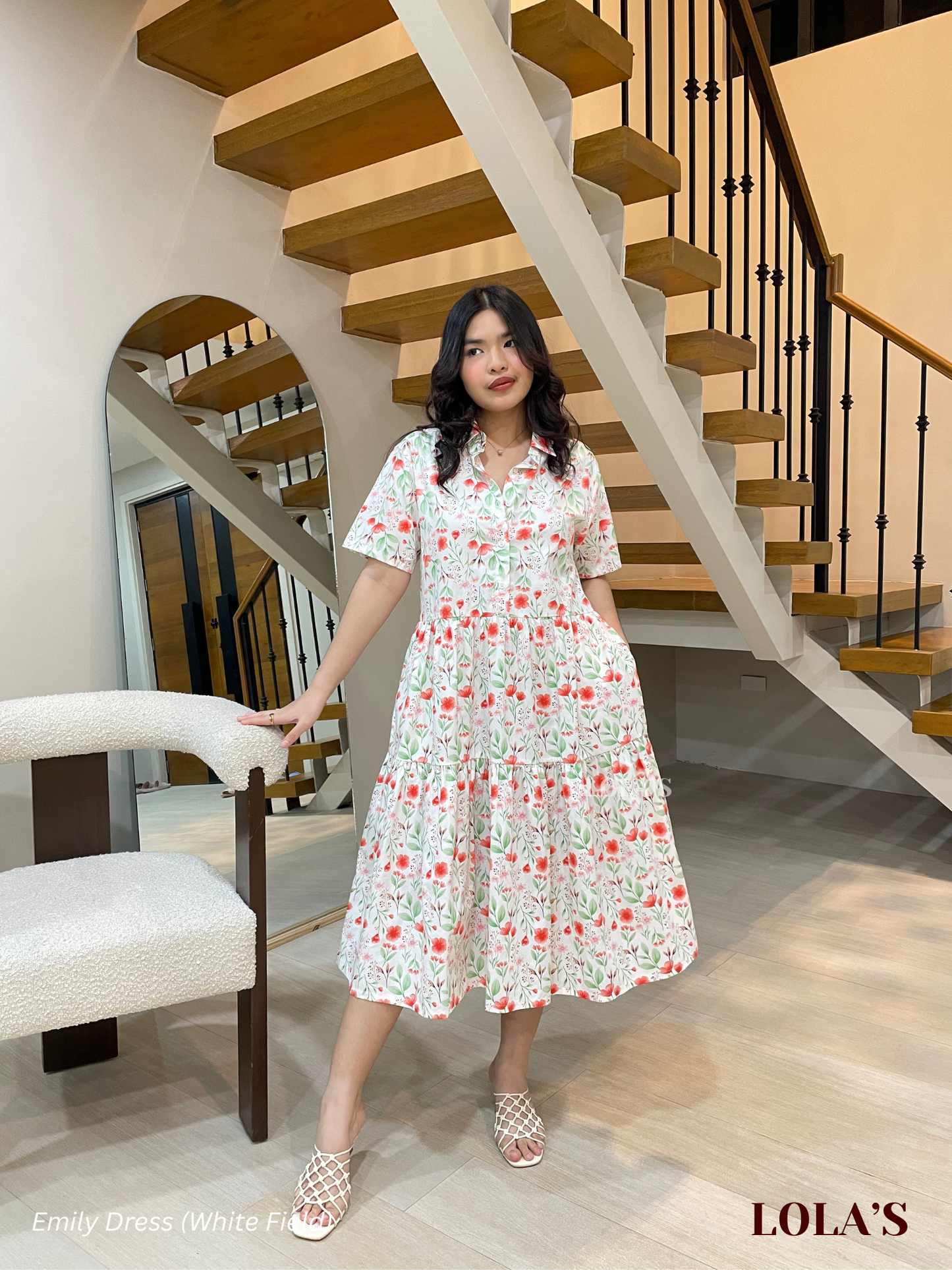 Emily Dress (White Field)