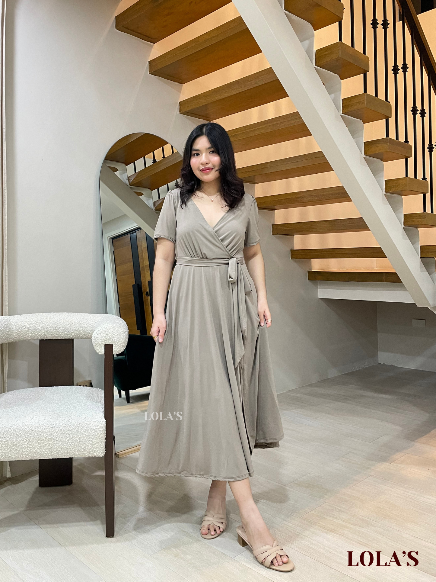 Celestine Dress (Dark Taupe)