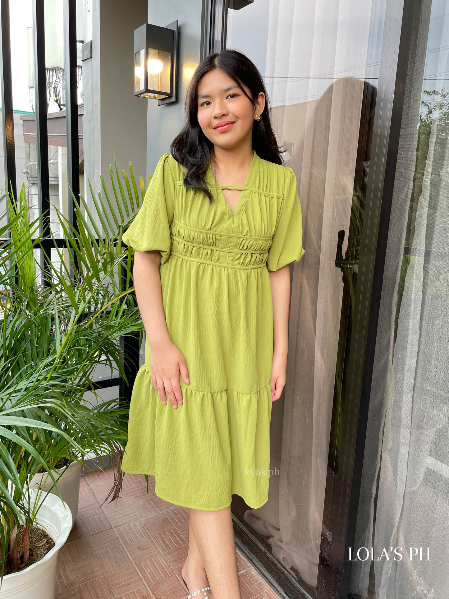 Louise Dress (Apple Green)