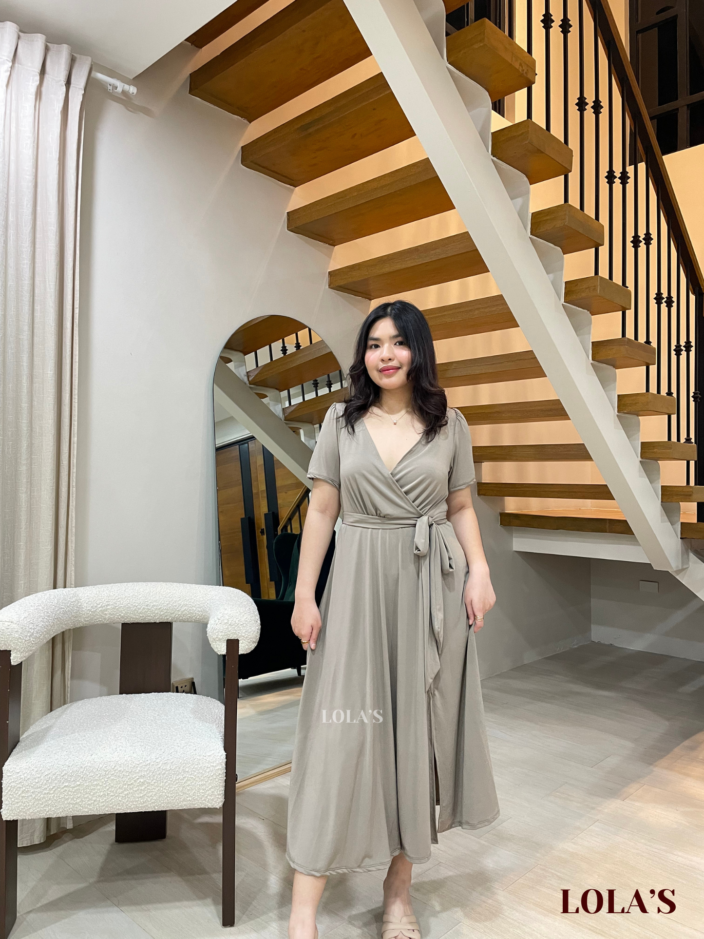 Celestine Dress (Dark Taupe)