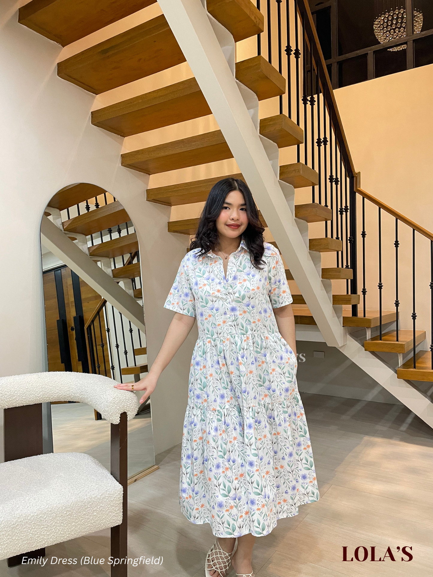 Emily Dress (Blue Spring Field)