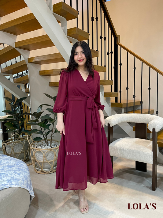 Paula Dress (Wine)