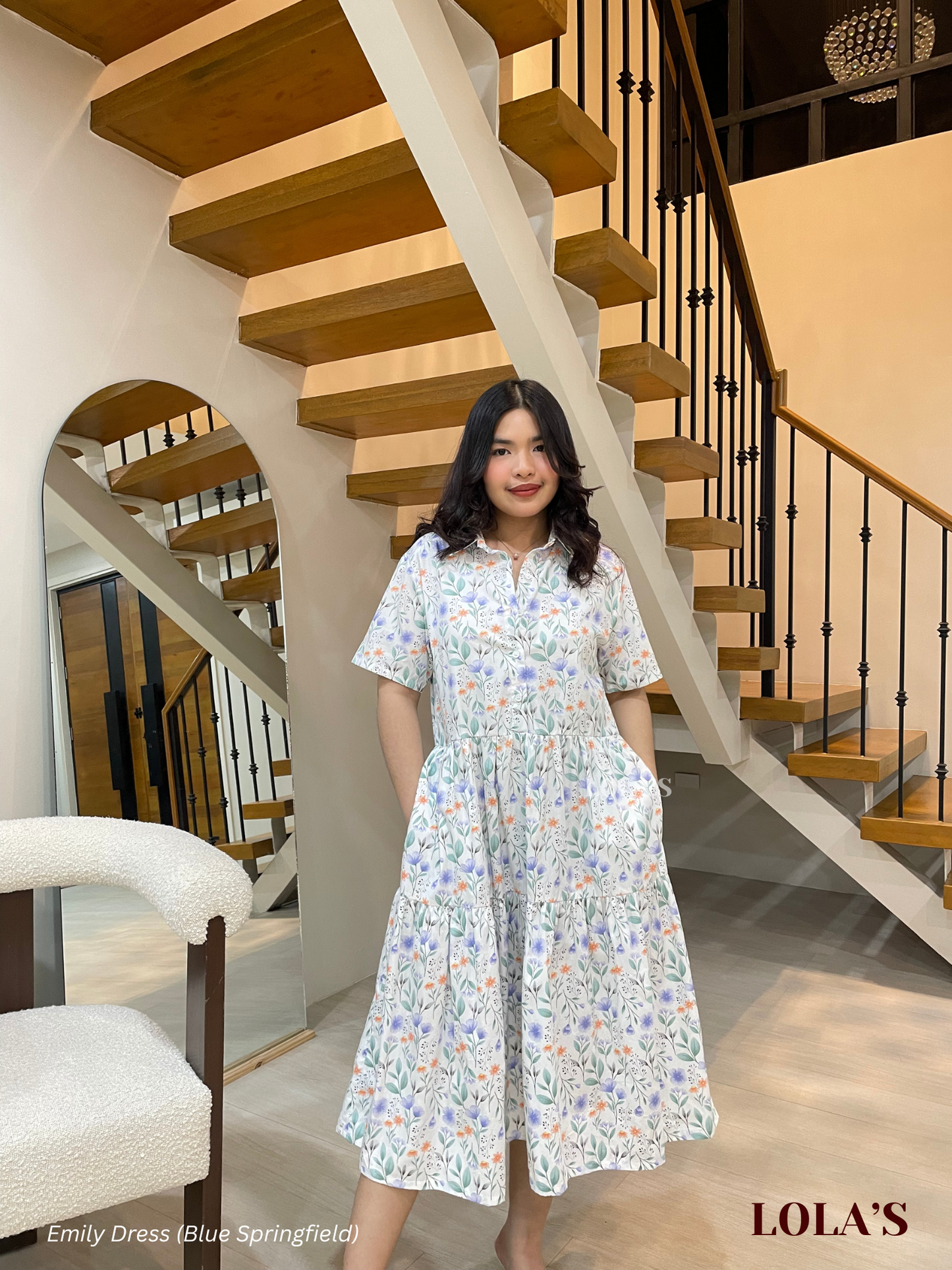 Emily Dress (Blue Spring Field)