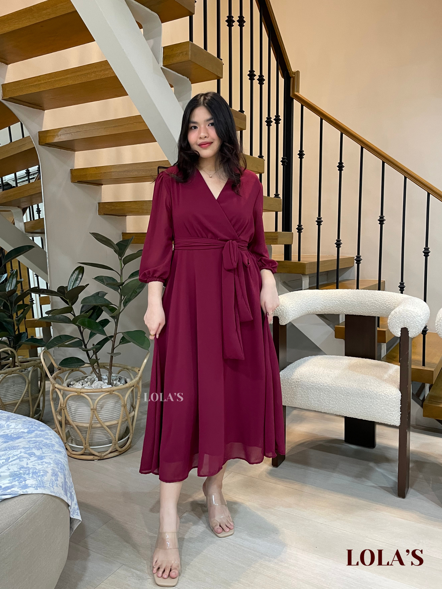 Paula Dress (Wine)
