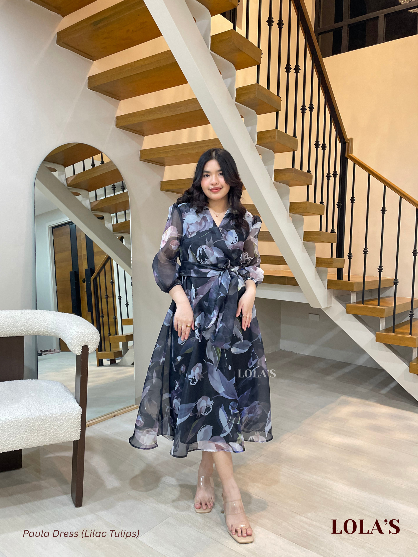 Paula Dress (Lilac Tulips)