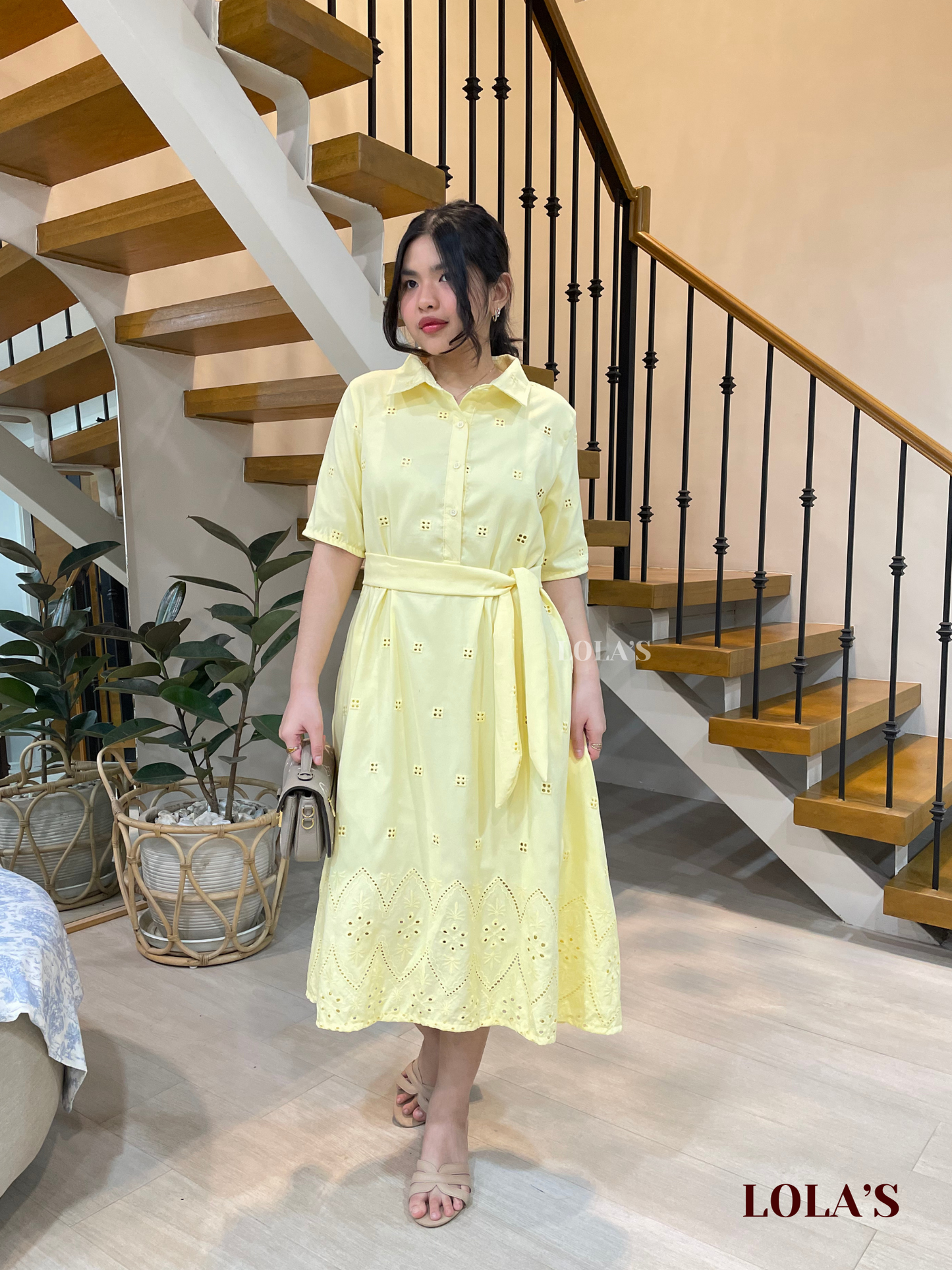 Bianca Dress (Lemon Eyelet)