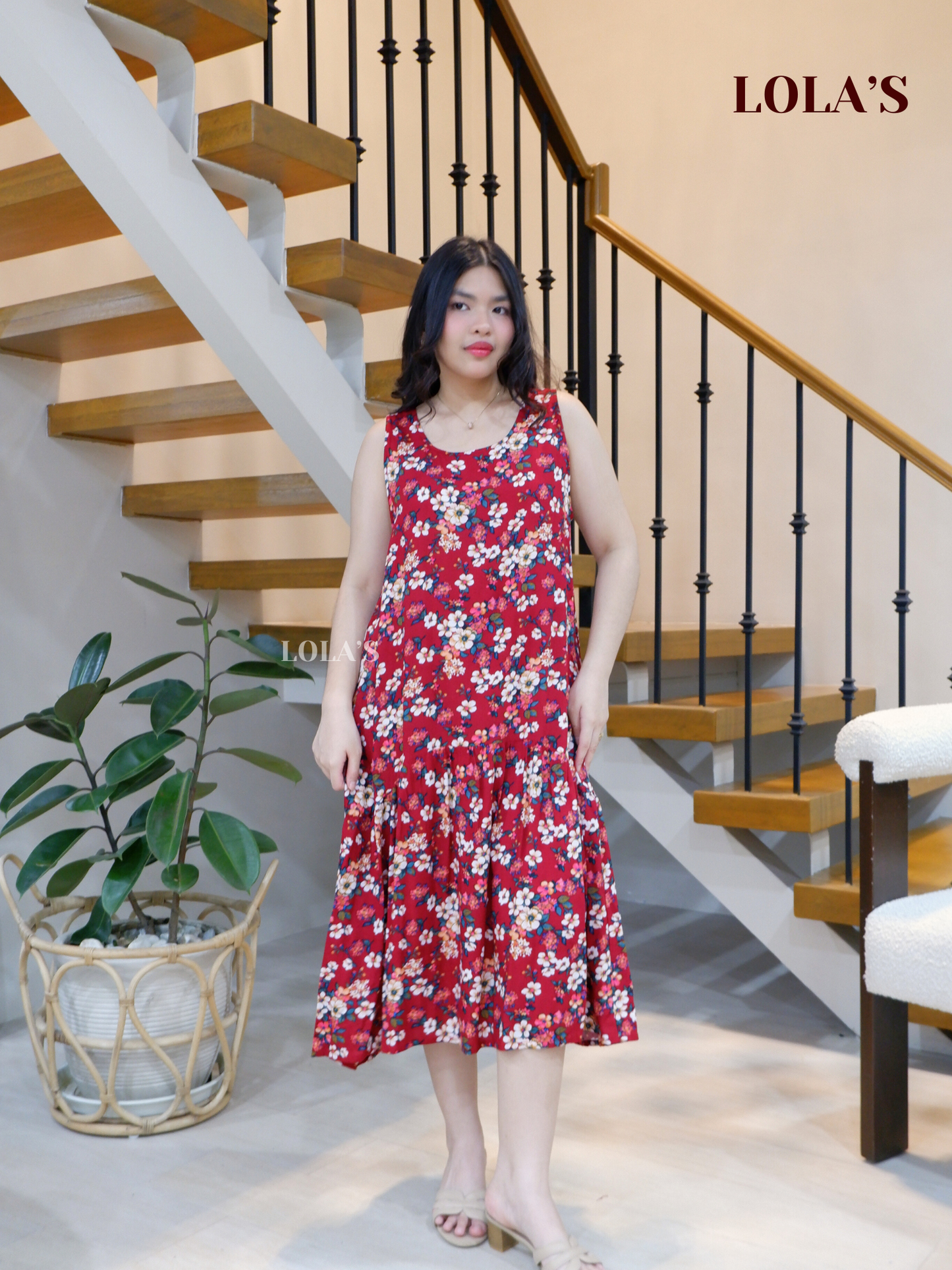 Sita Dress (Rosy Red)
