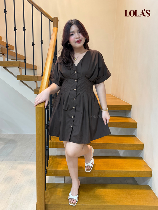 Felicia Dress (Chocolate Poplin)