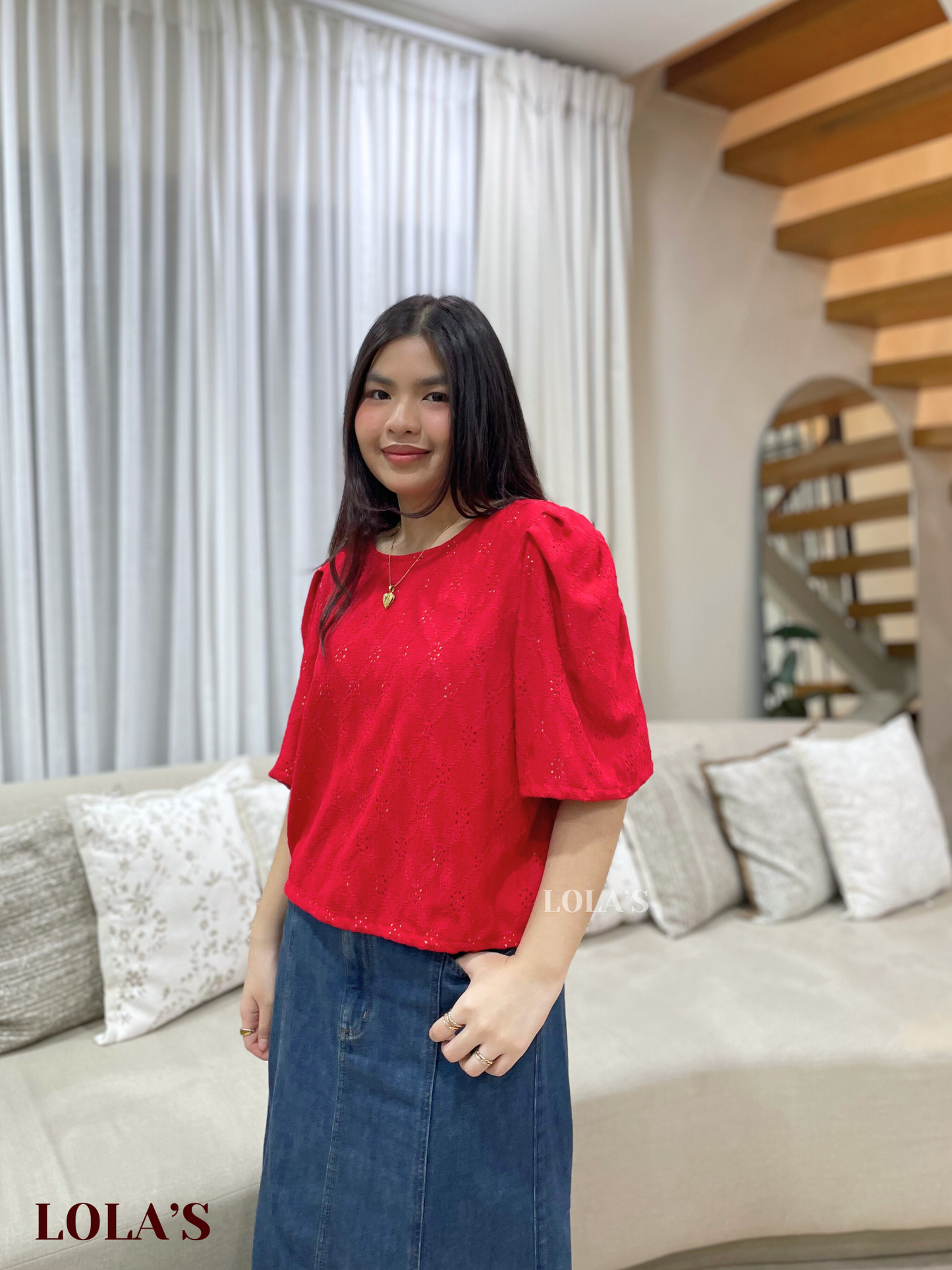 Vivian Top (Scarlet Lace)