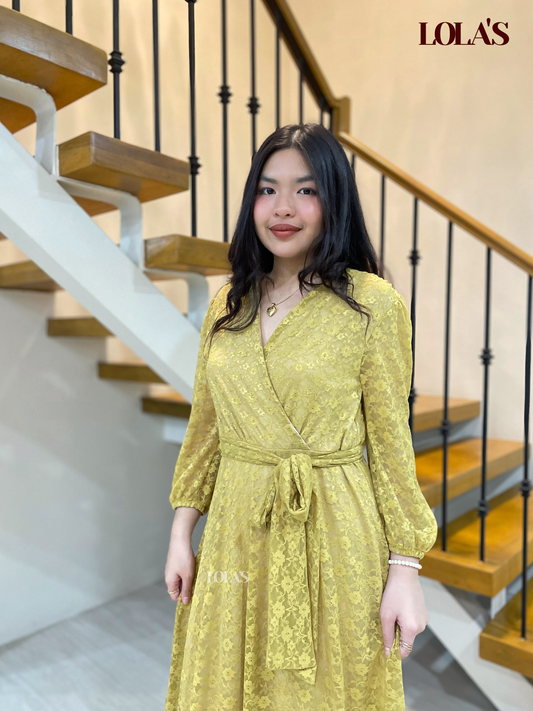 Paula Dress (Mustard Lace)