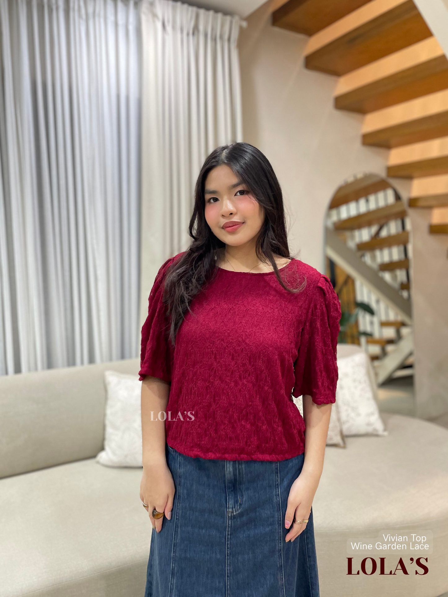 Vivian Top (Wine Garden Lace)