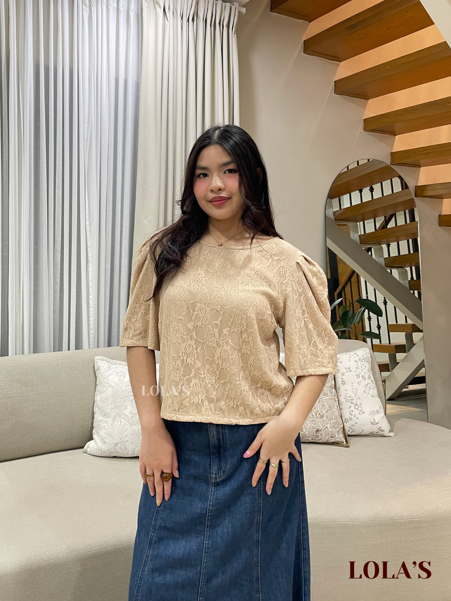 Vivian Top (Almond Lace)