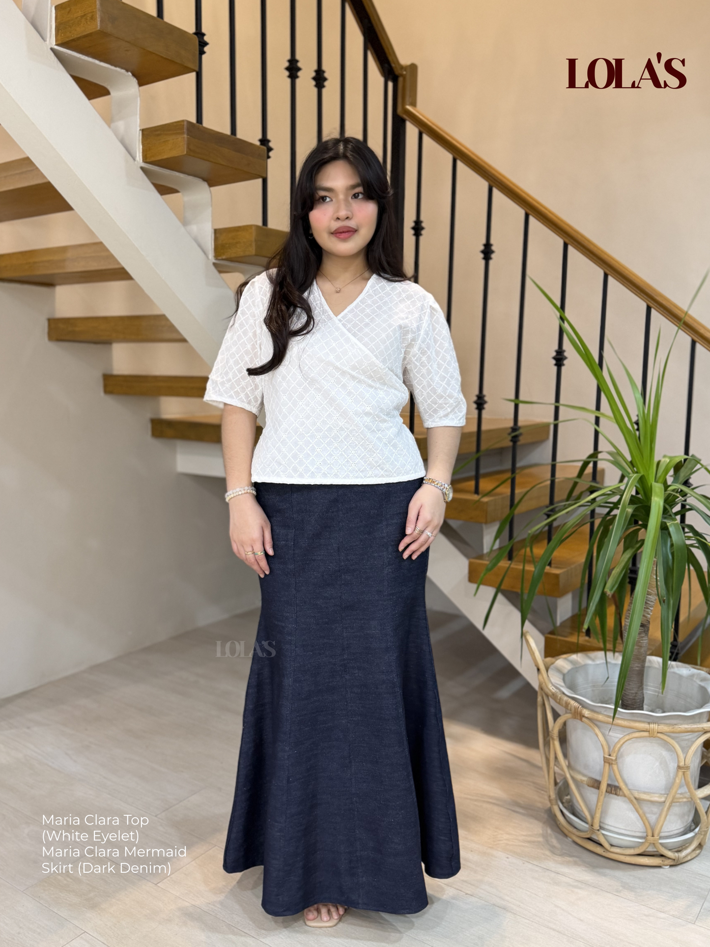 Maria Clara Top (White Eyelet)