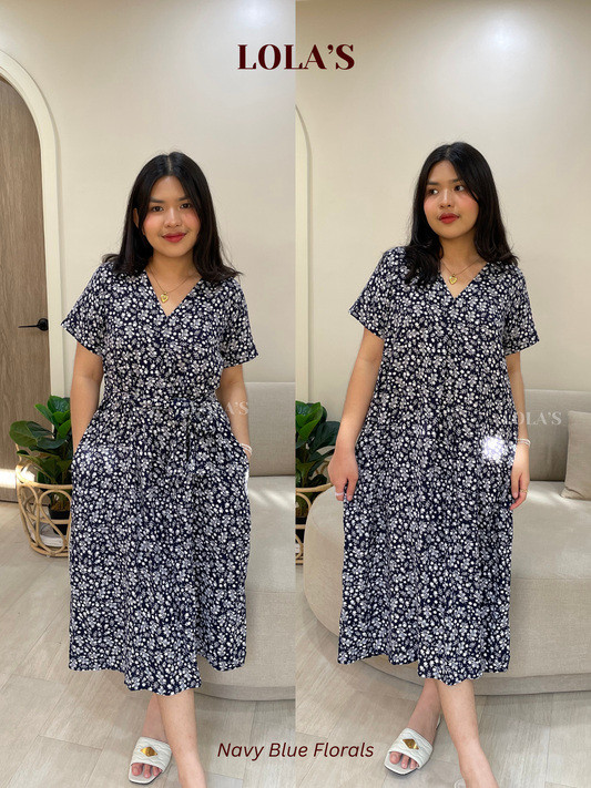 Tracy Dress (Navy Blue Florals)