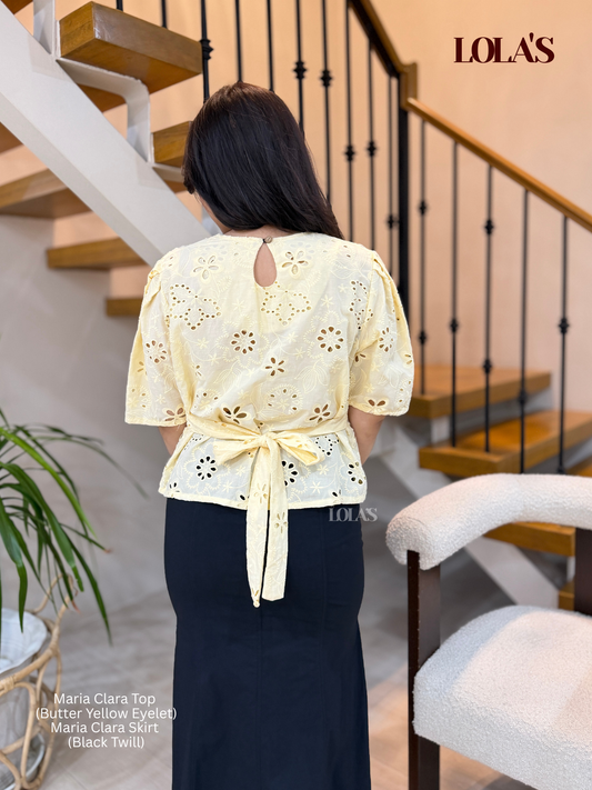 Maria Clara Top (Butter Yellow Eyelet)