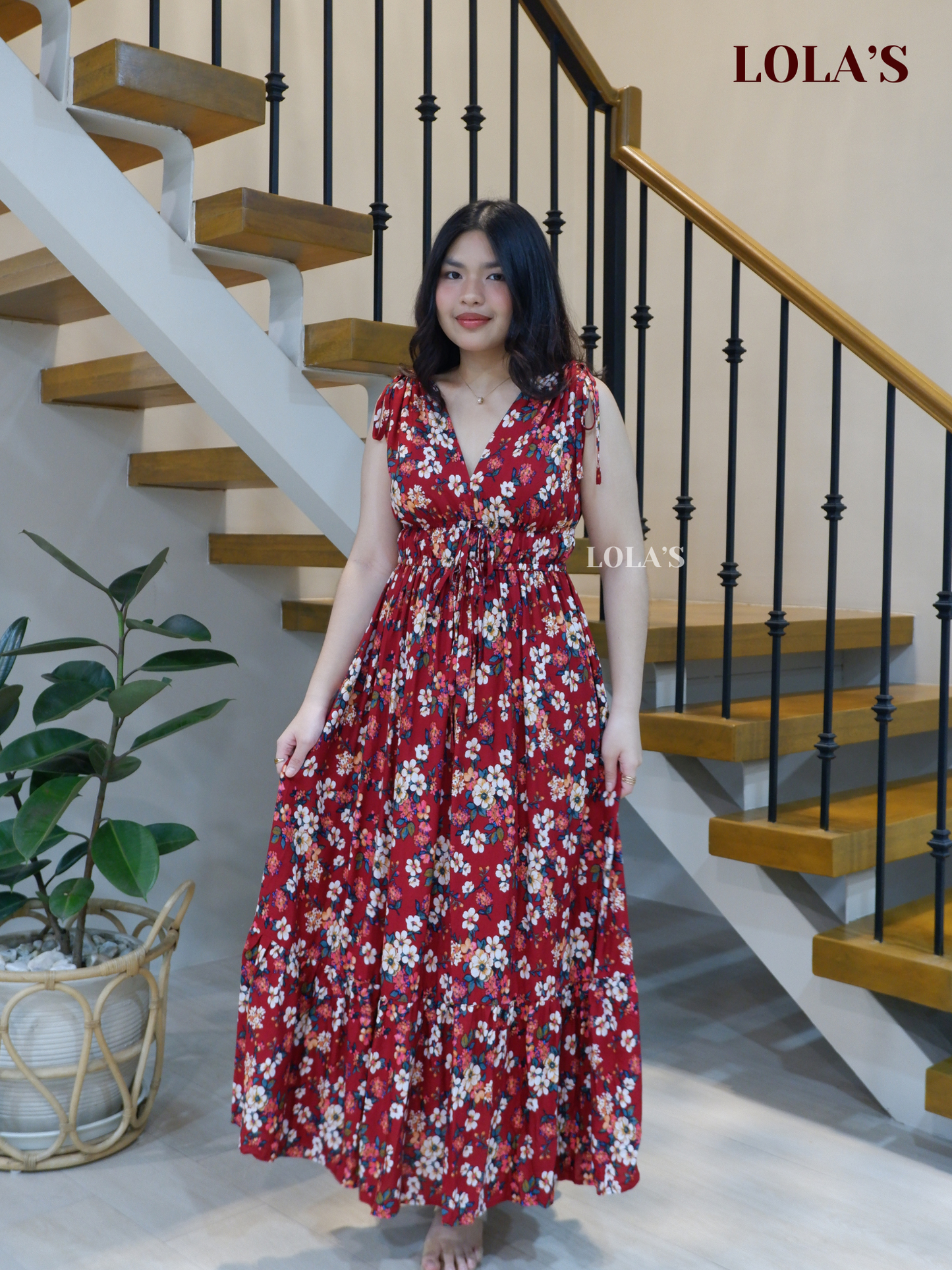 Adeline Dress (Rosy Red)