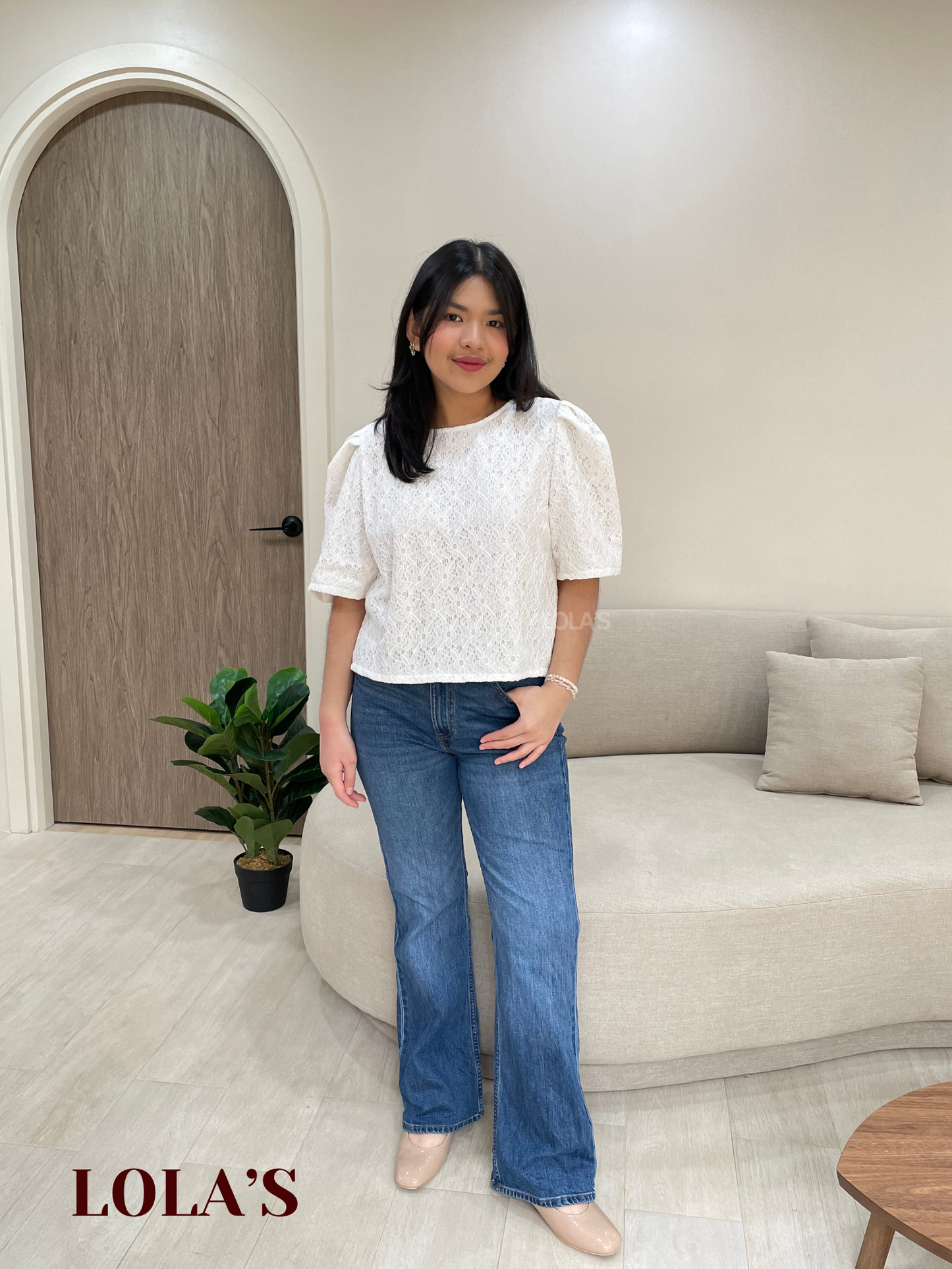 Vivian Top (White Lace)
