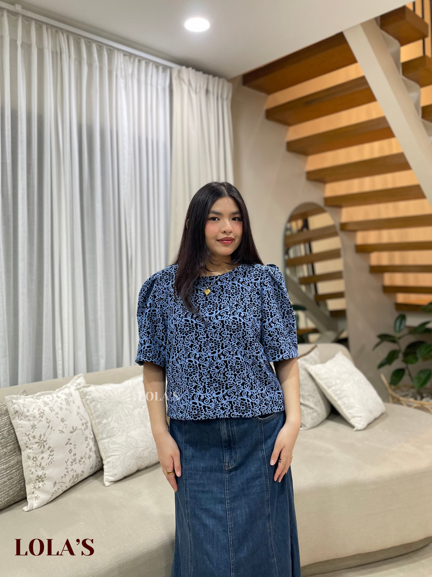 Vivian Top (Blue Eclipse Lace)