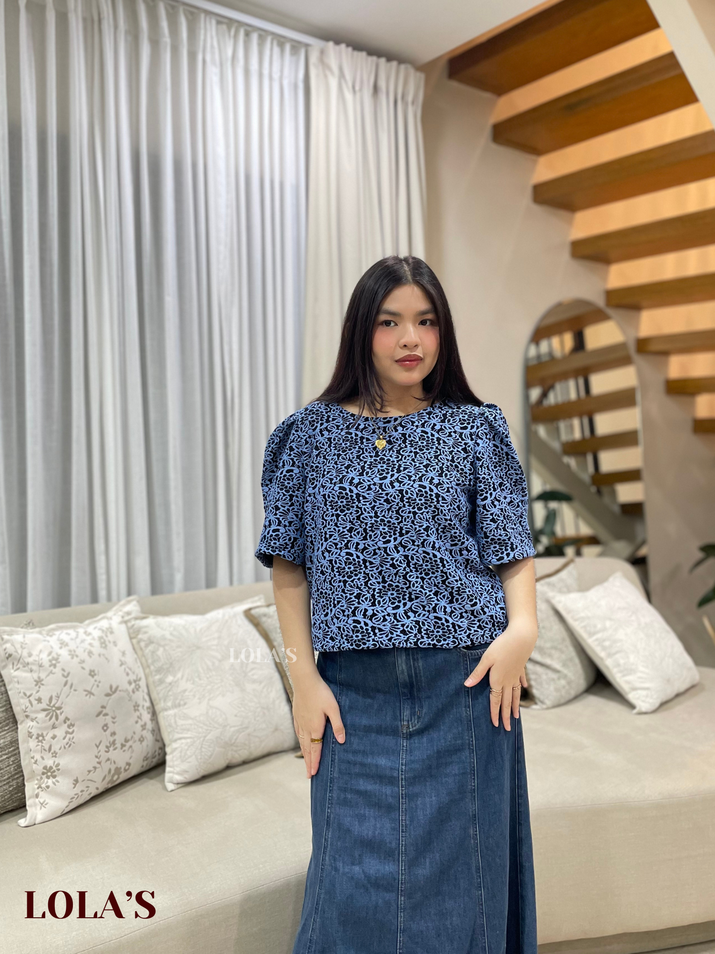 Vivian Top (Blue Eclipse Lace)