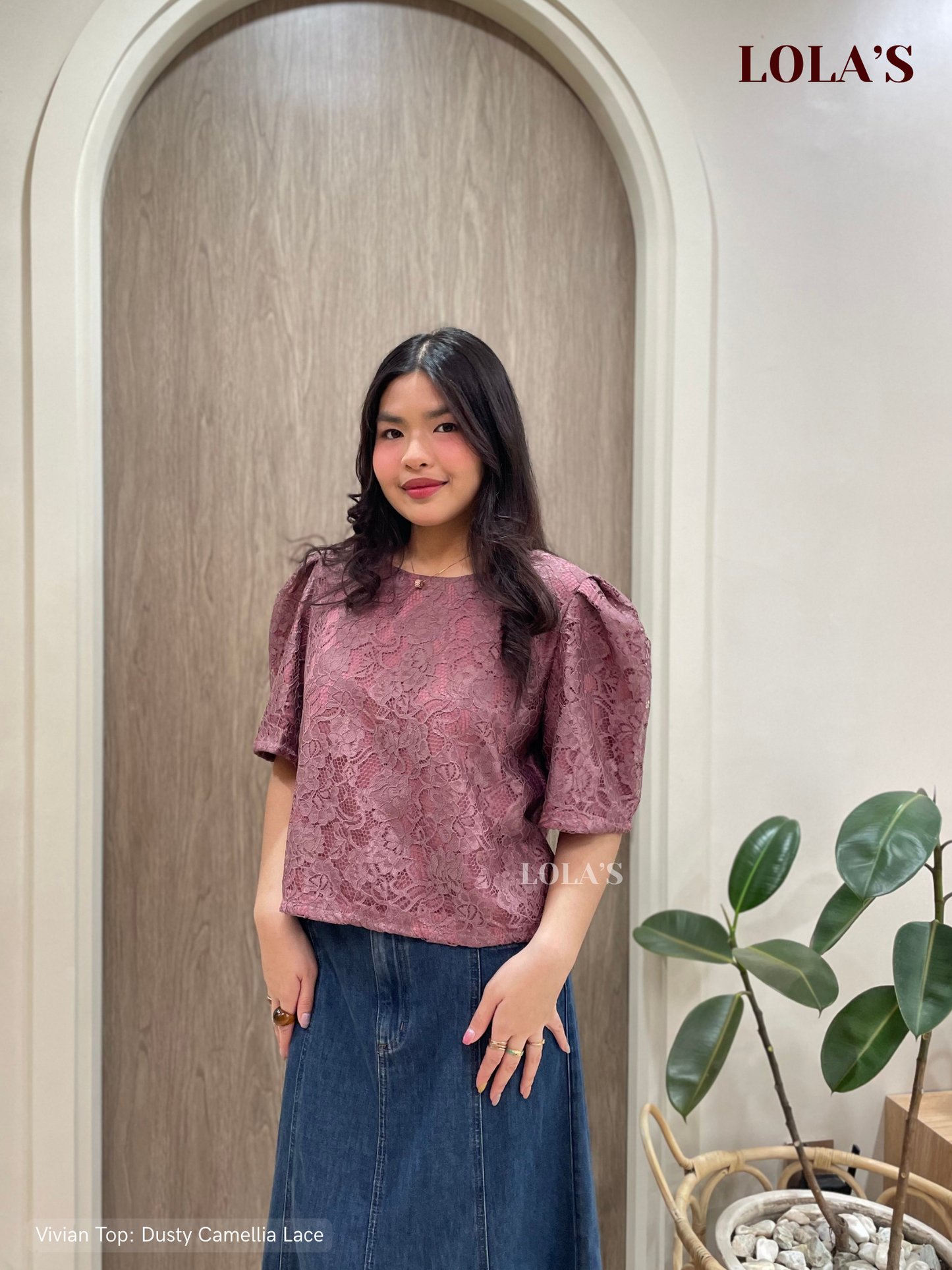 Vivian Top (Dusty Camelia Lace)