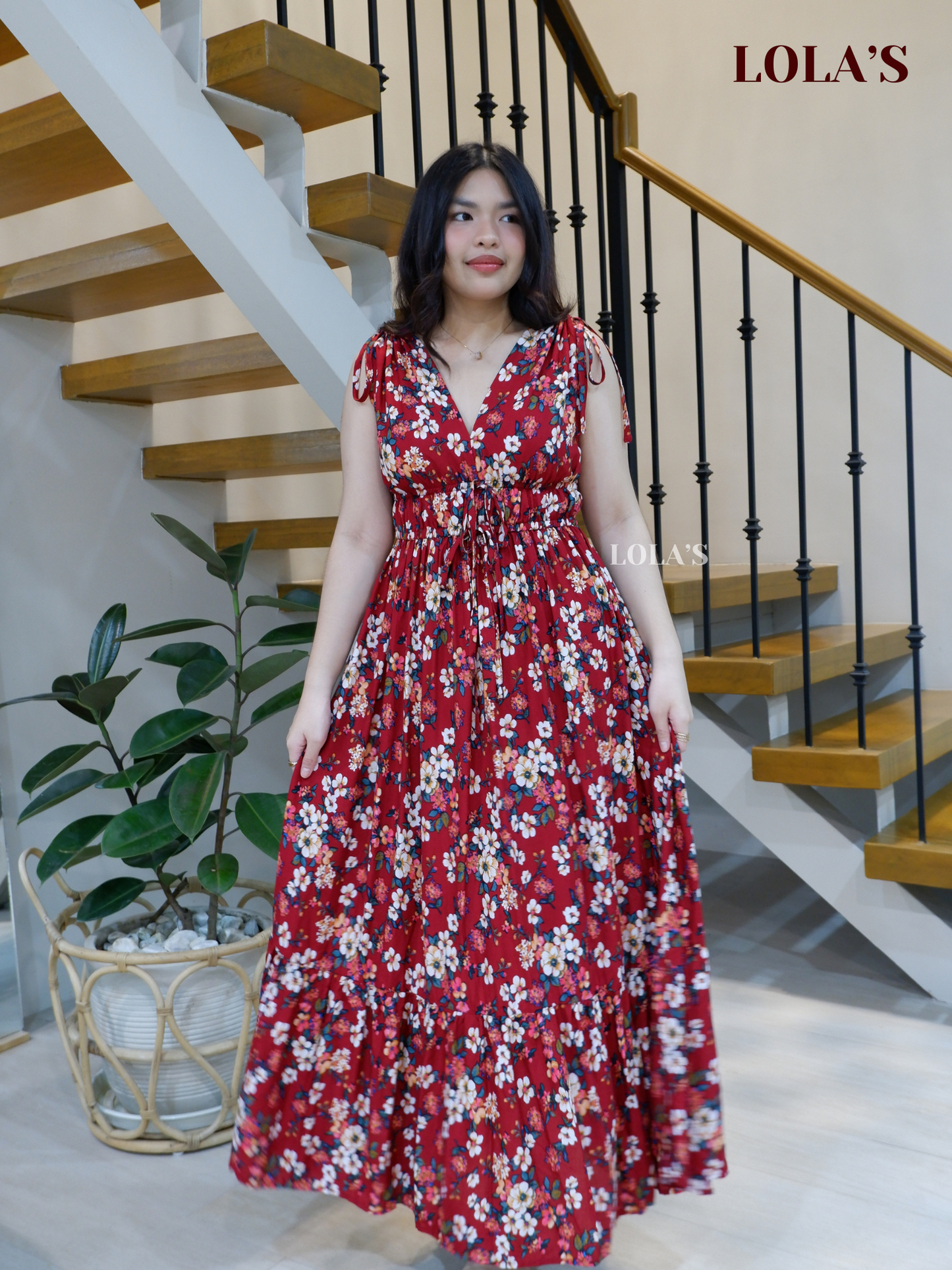 Adeline Dress (Rosy Red)