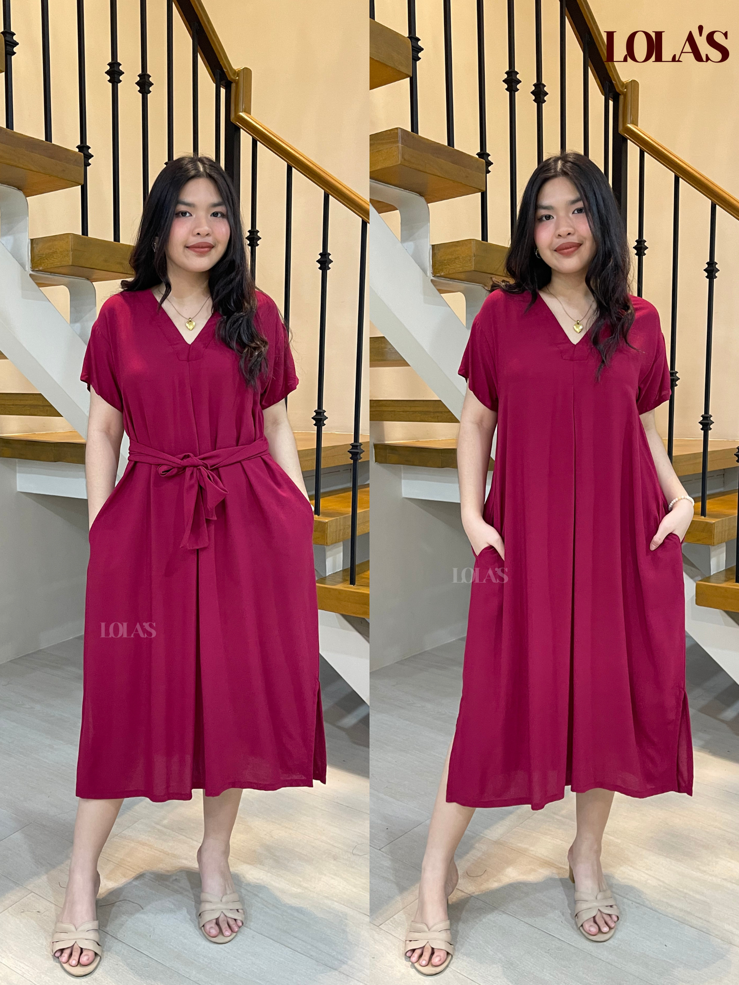 Tracy Dress (Maroon)