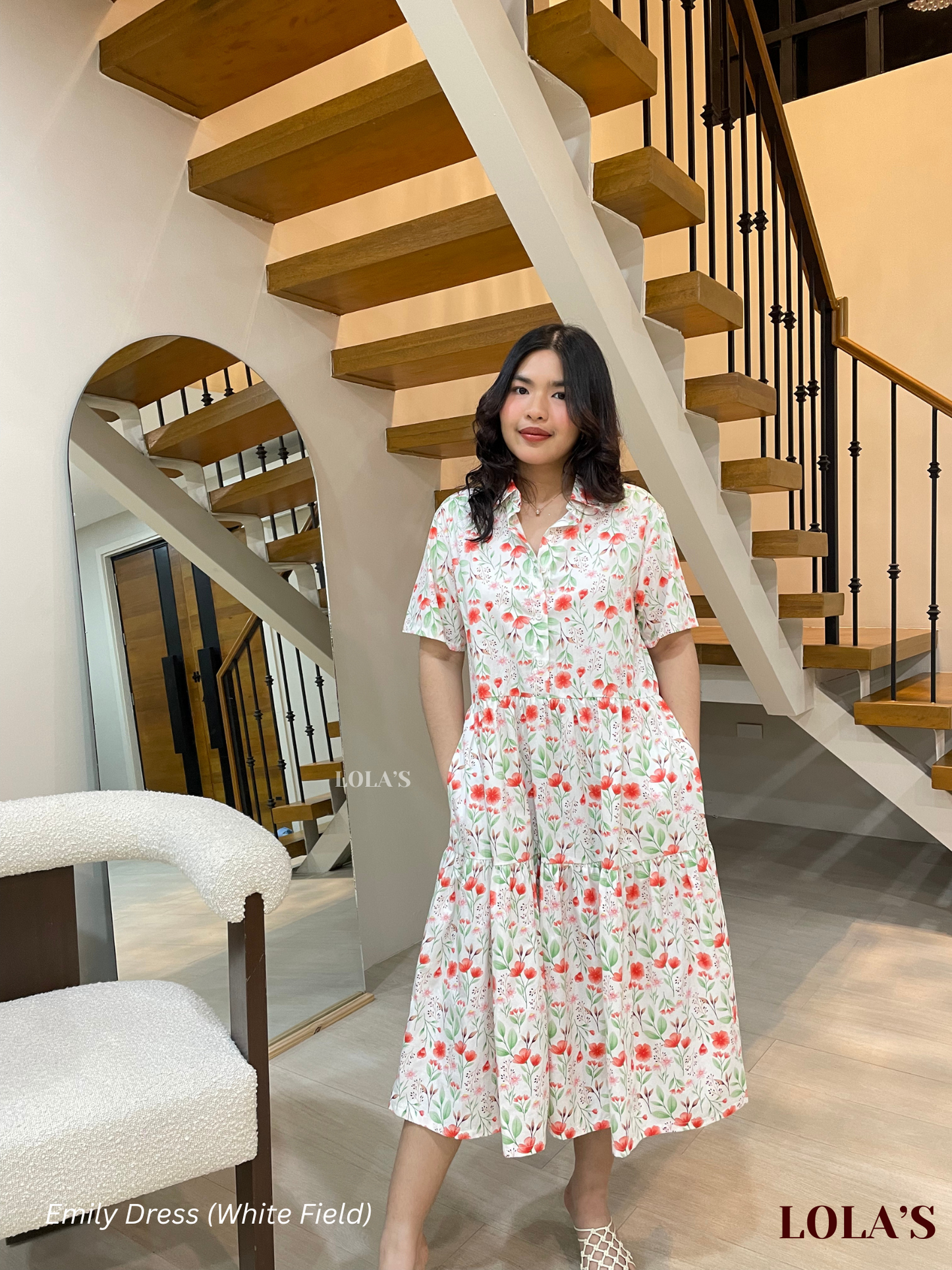 Emily Dress (White Field)