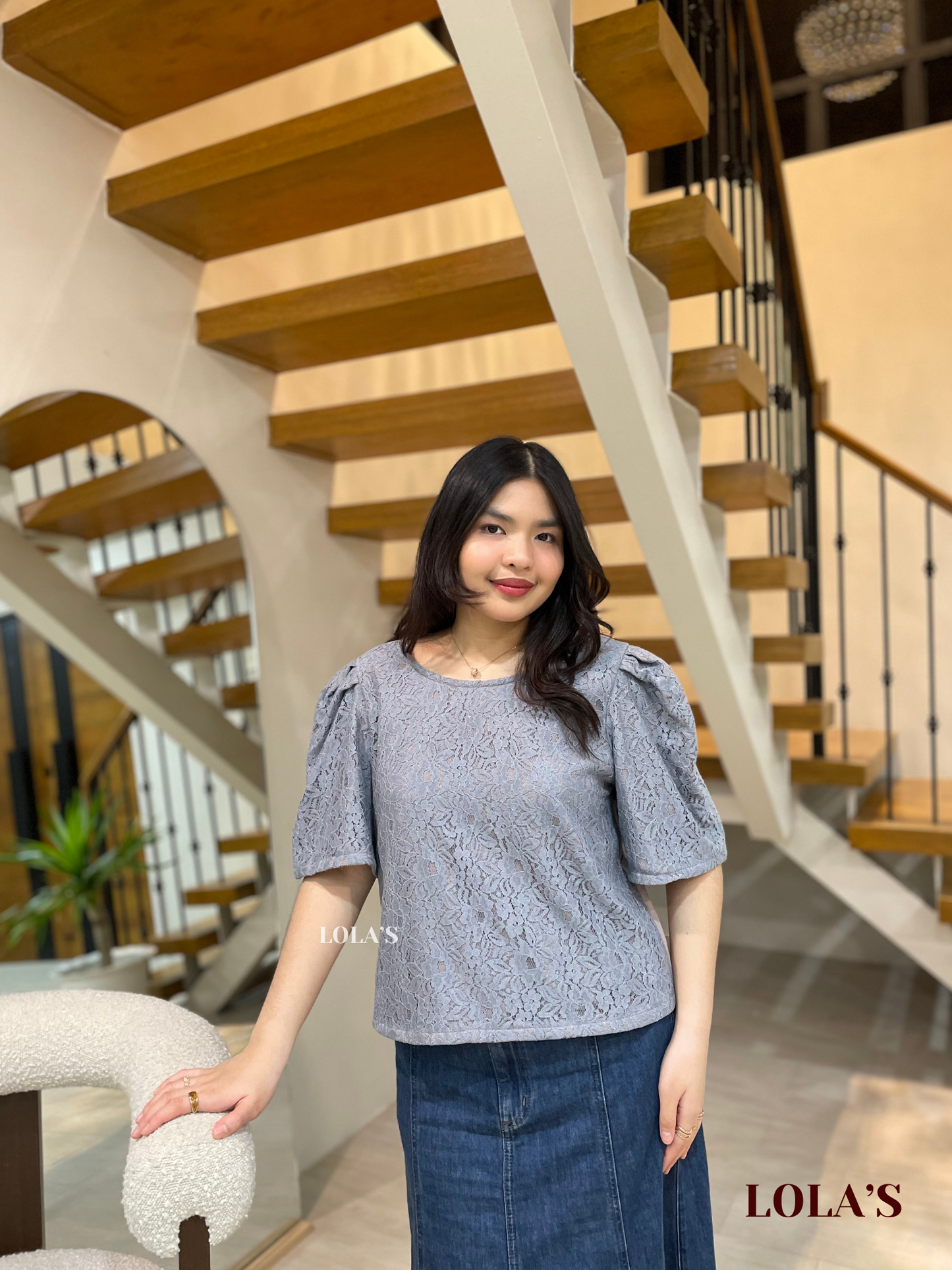 Vivian Top (Gray Lace)
