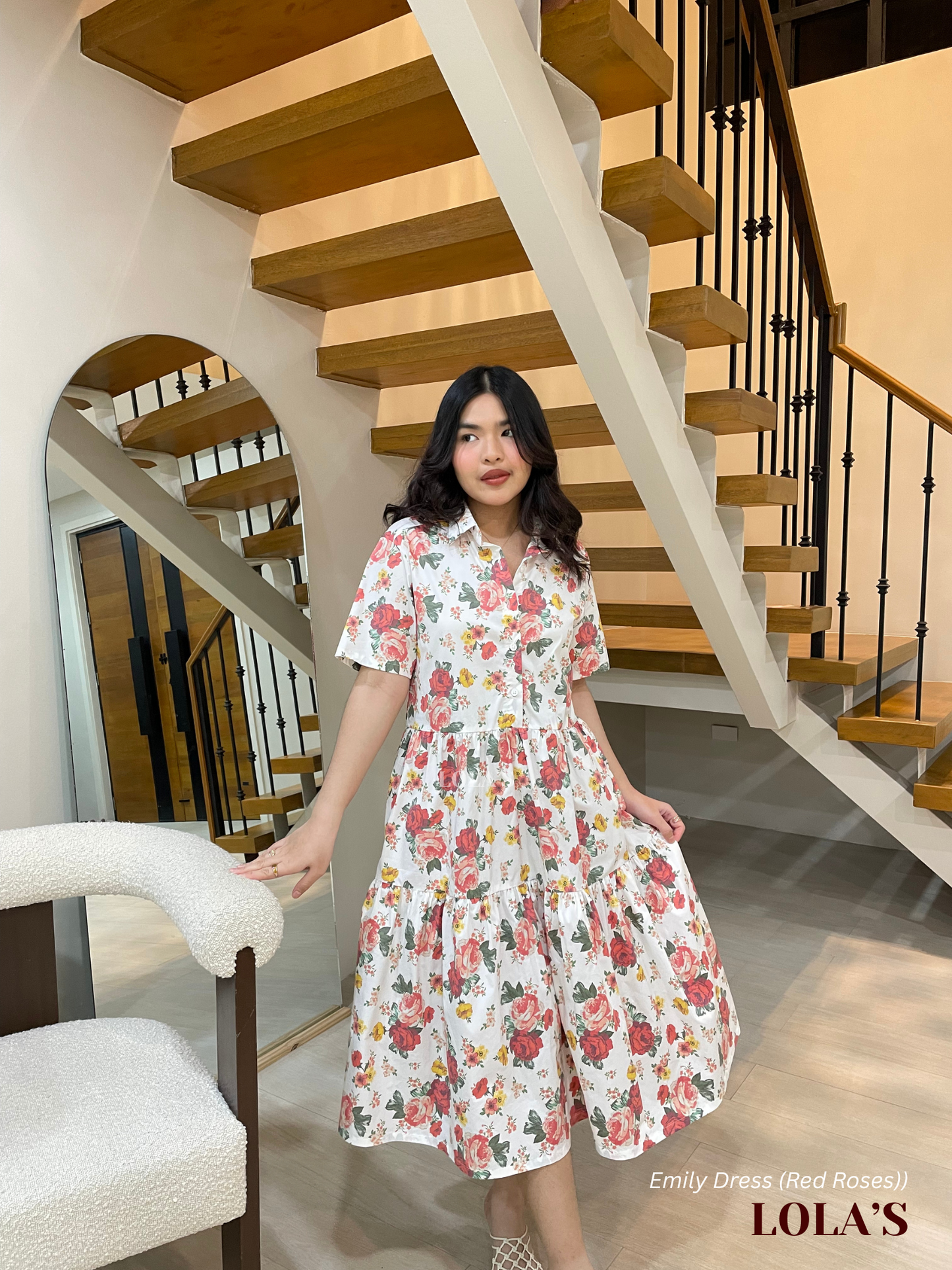 Emily Dress (Red Roses)