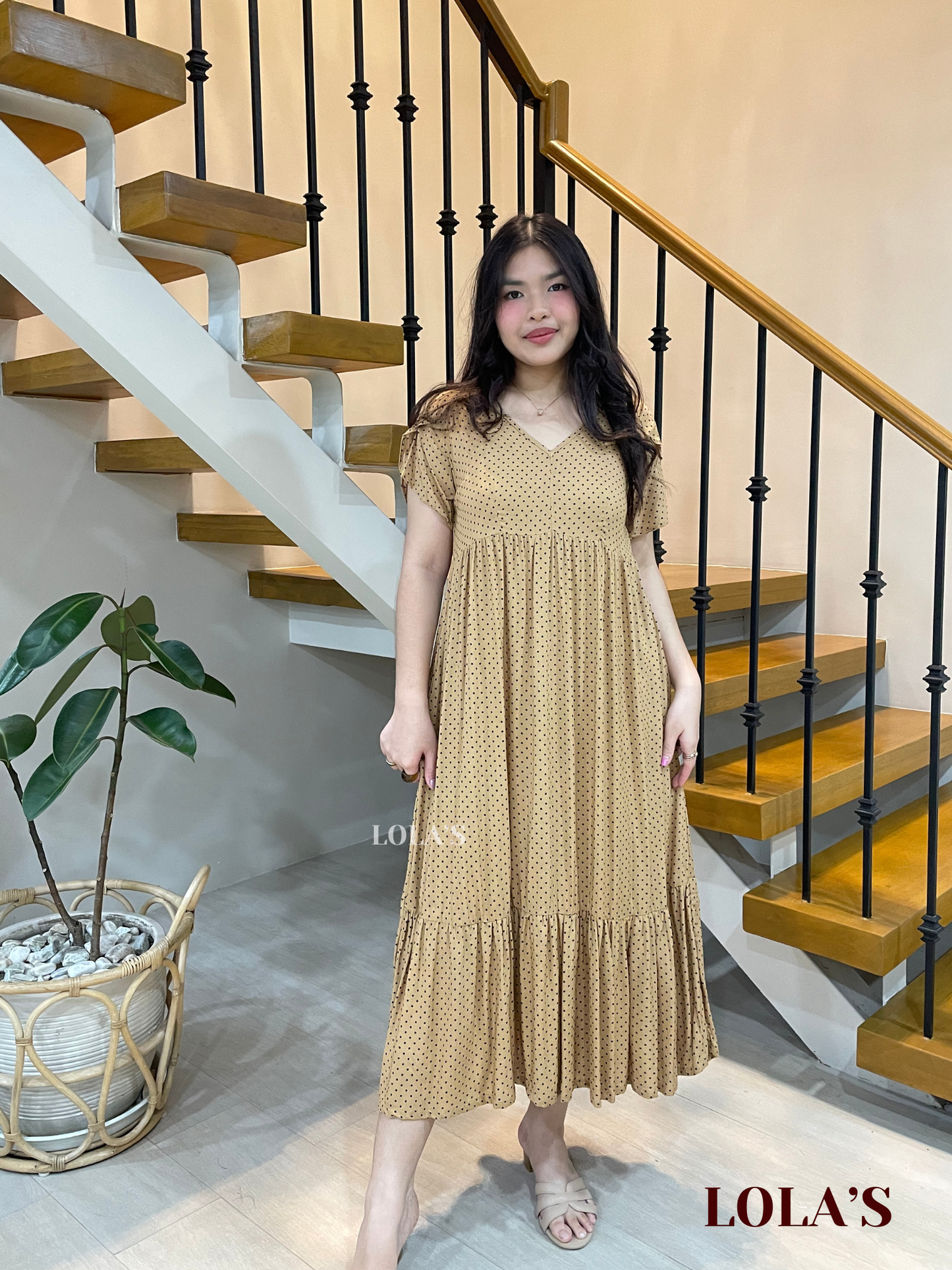 Jane Dress (Mocha Polka )
