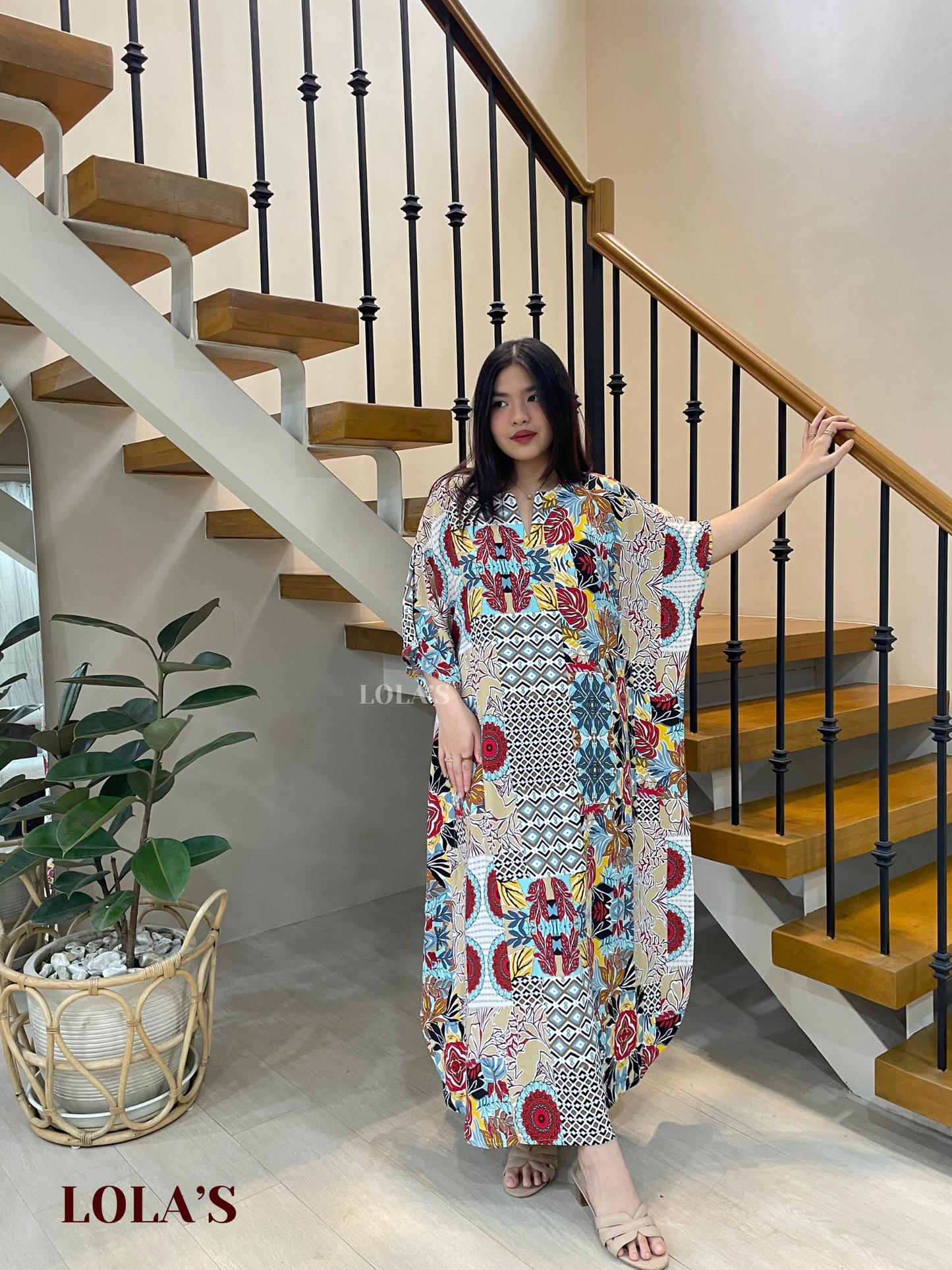 Donya Dress (Morocco Cream-Red)