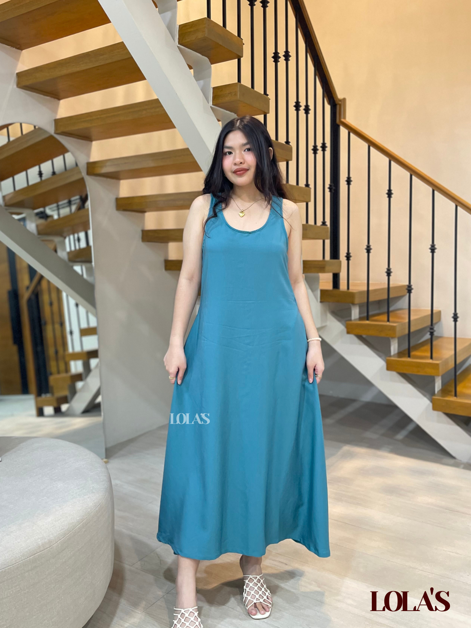 Miranda Dress (Blue Green) – Lola's PH