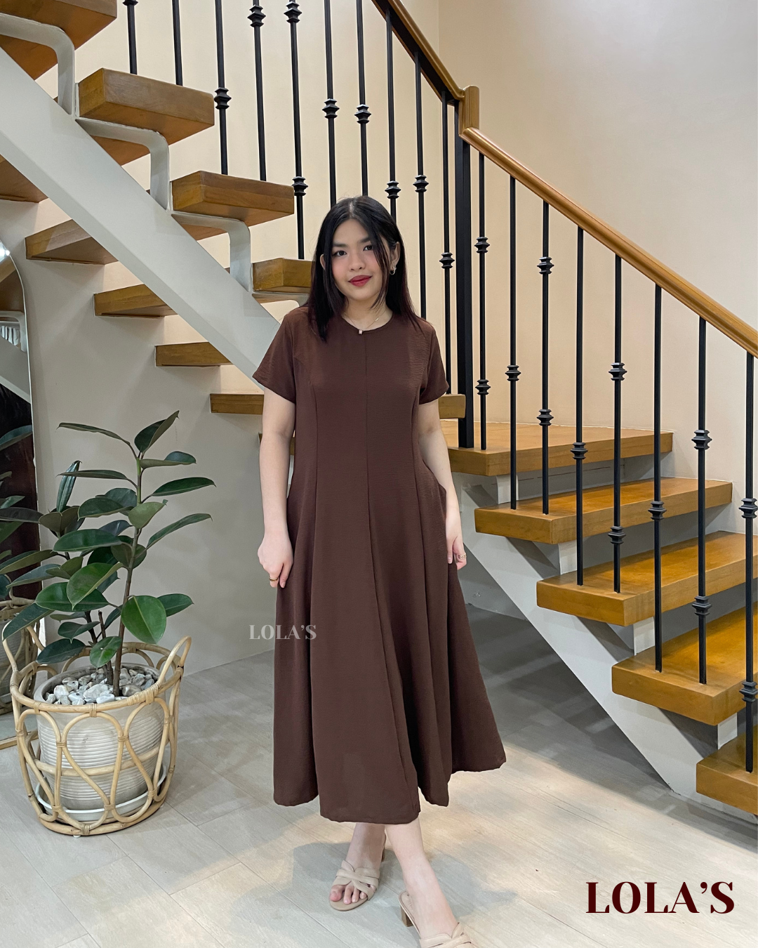 Kathleen Dress (Chocolate Brown)