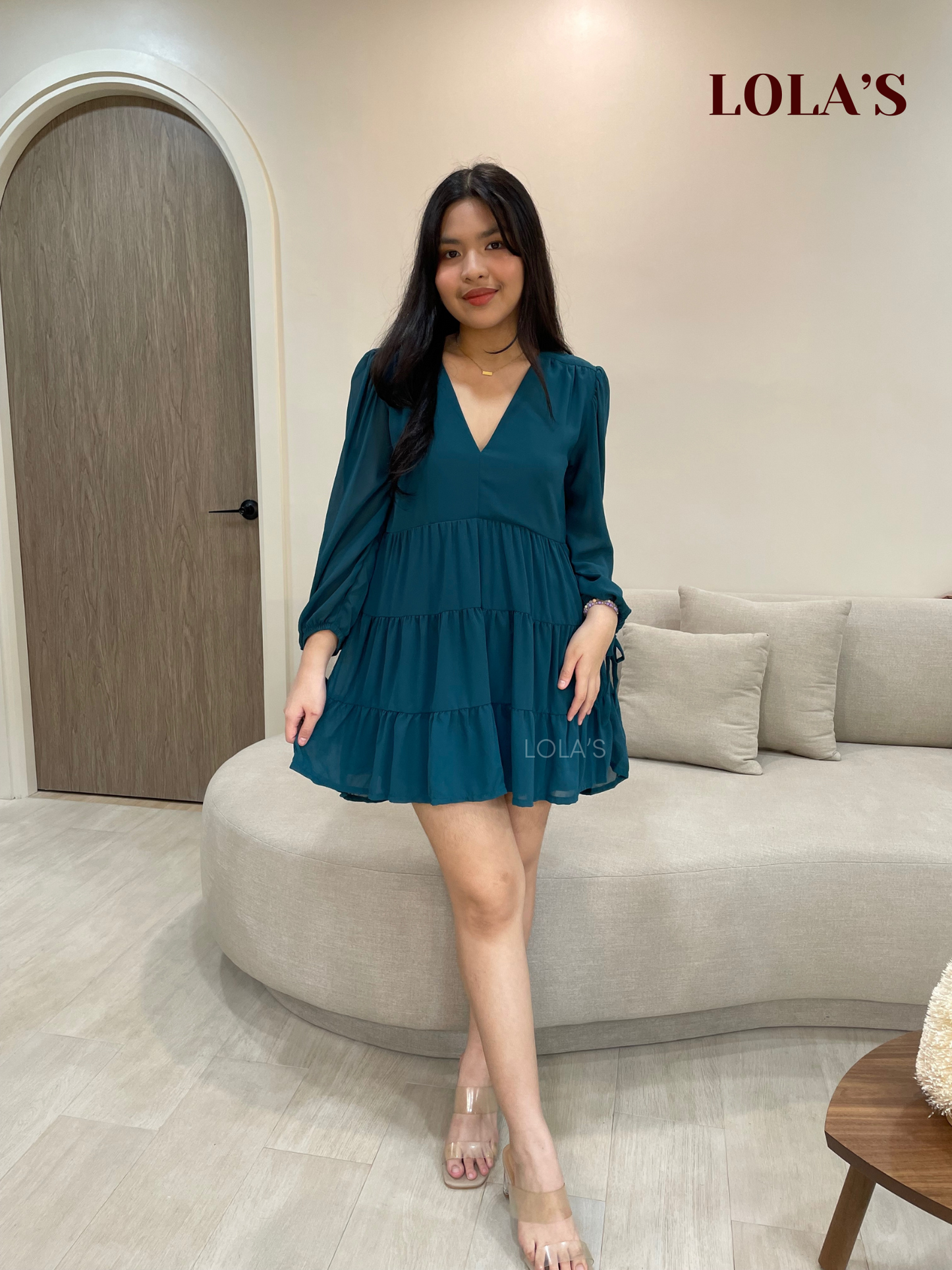Monina Dress (Blue Green)