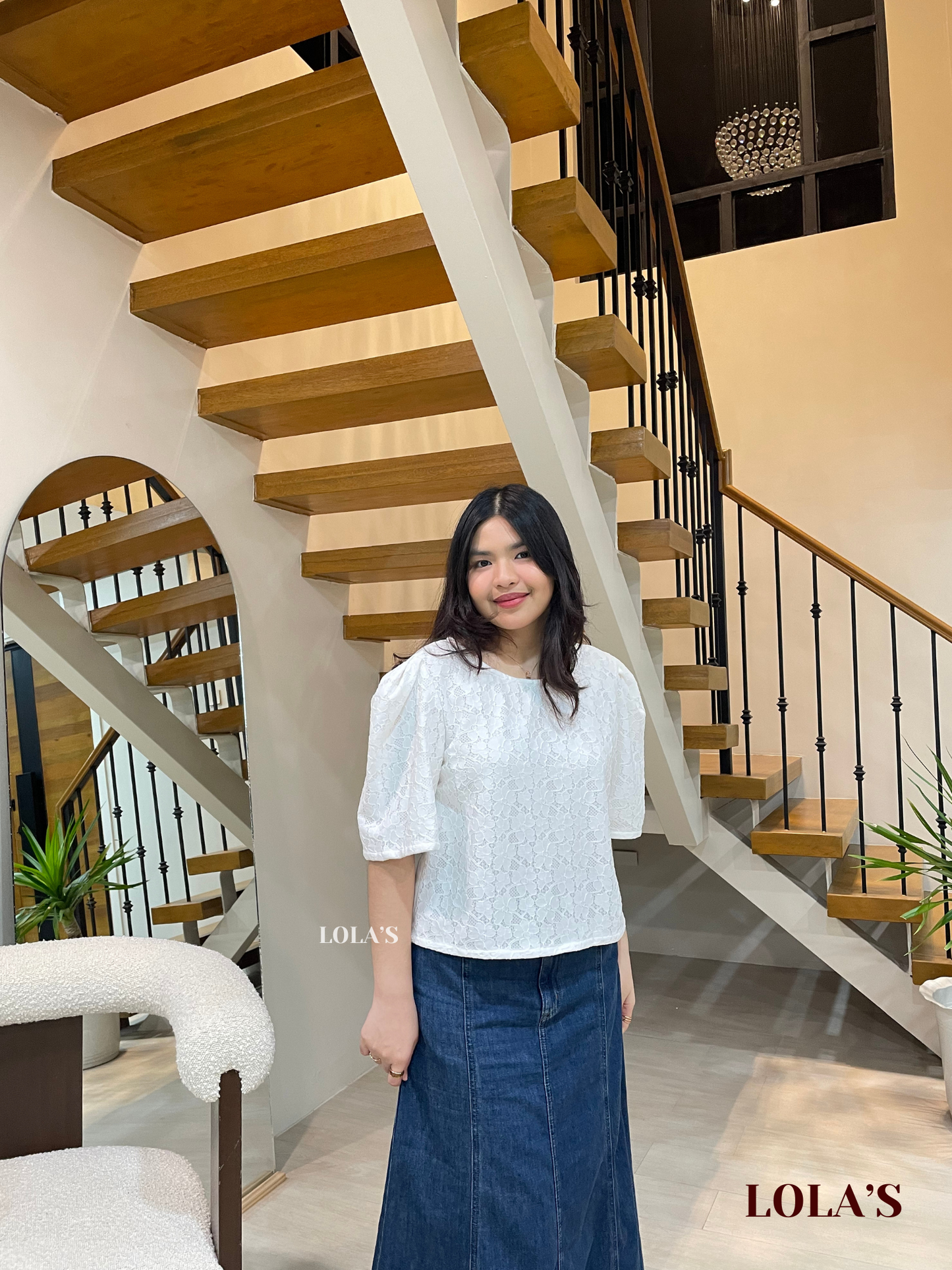 Vivian Top (White Florette Lace)