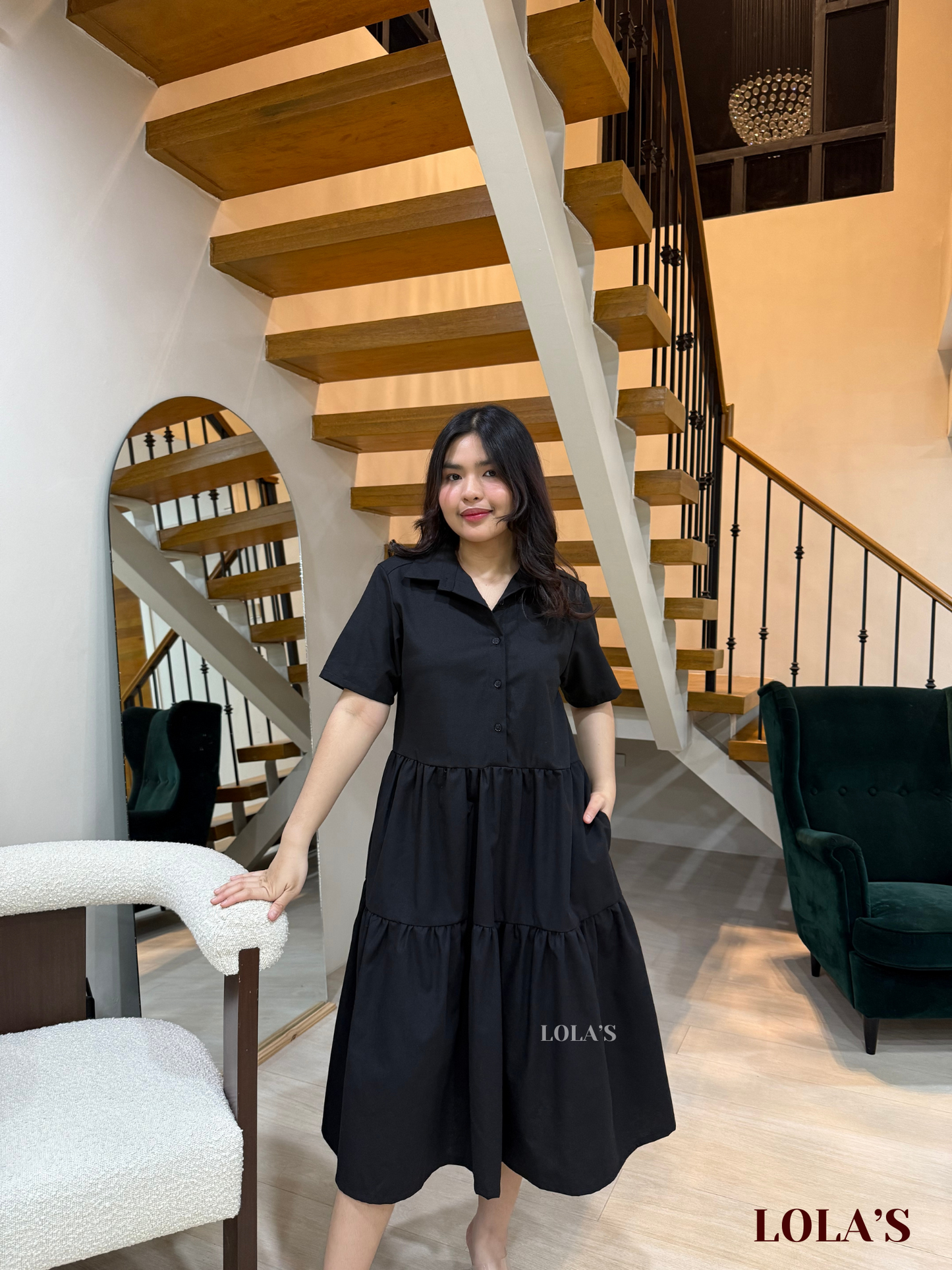 Emily Dress (Black Linen)