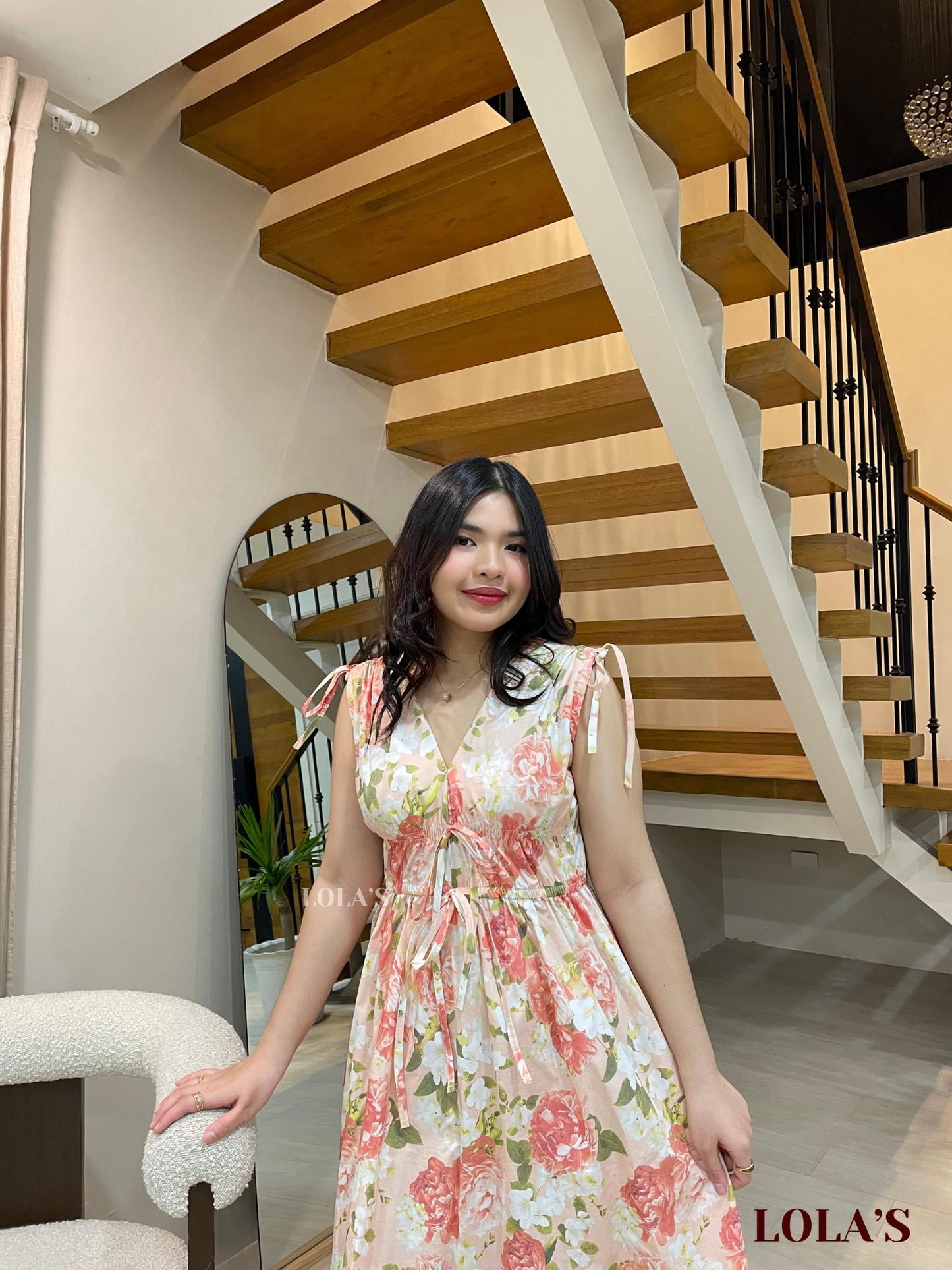Adeline Dress (Peach Peony)