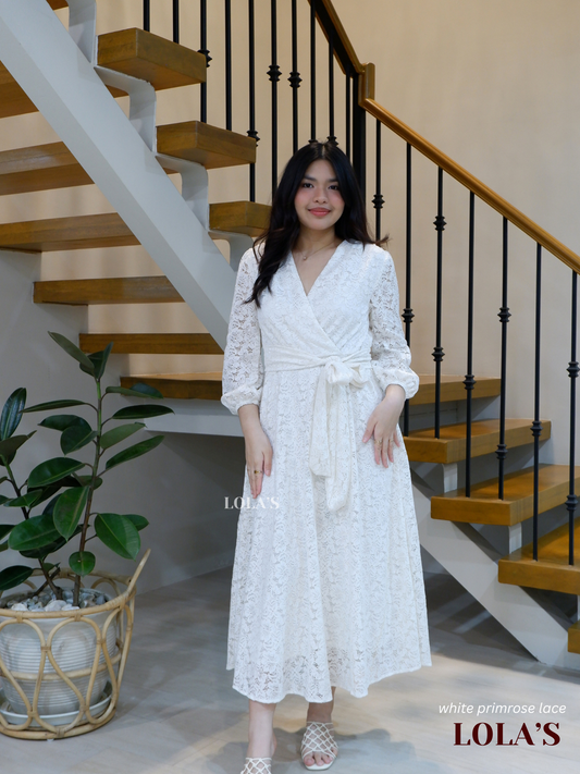 Paula Dress (White Primrose Lace)