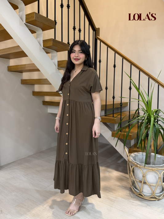 Regine Dress (Cedar Brown)