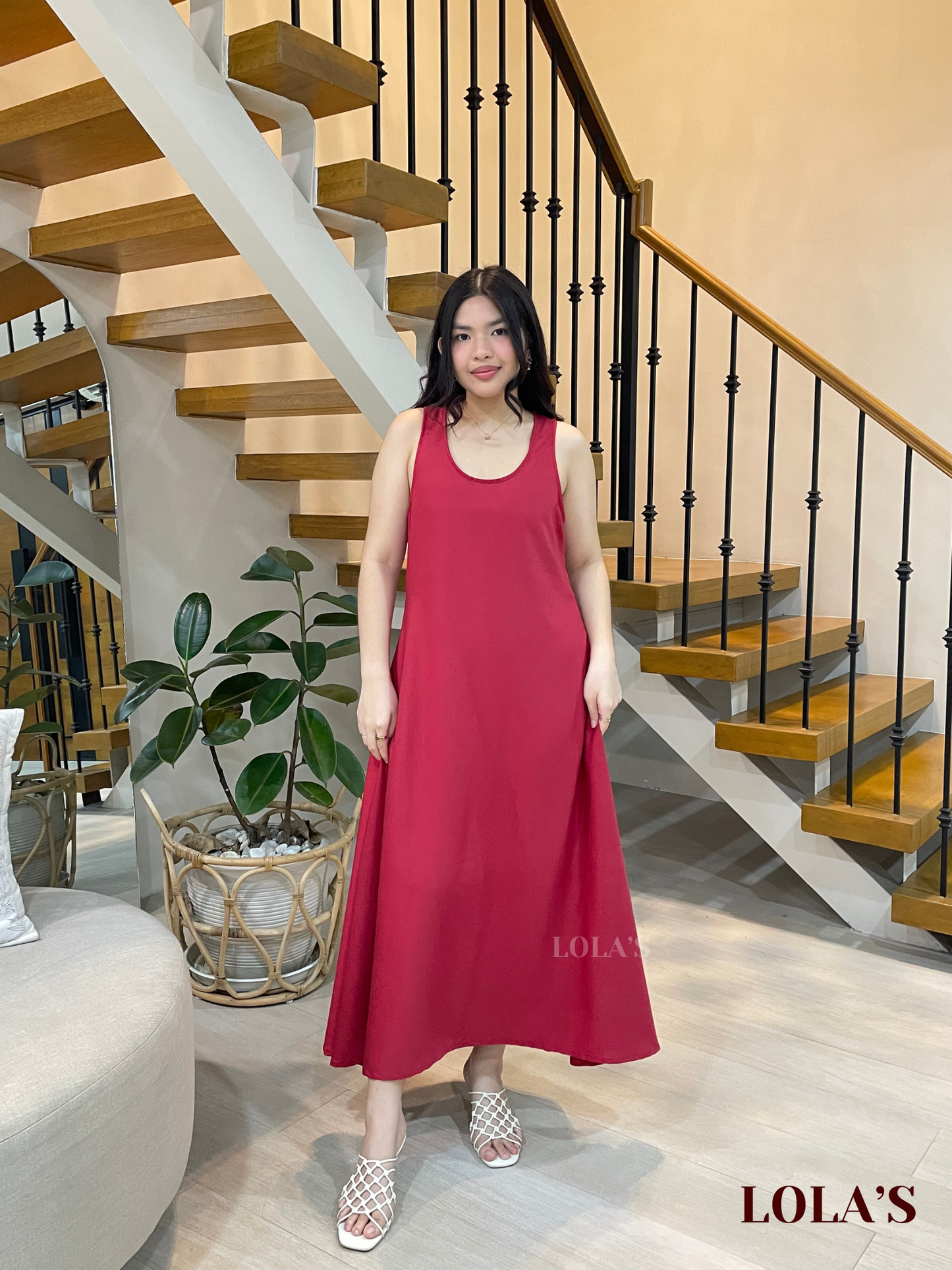 Miranda Dress (Burgundy Red)