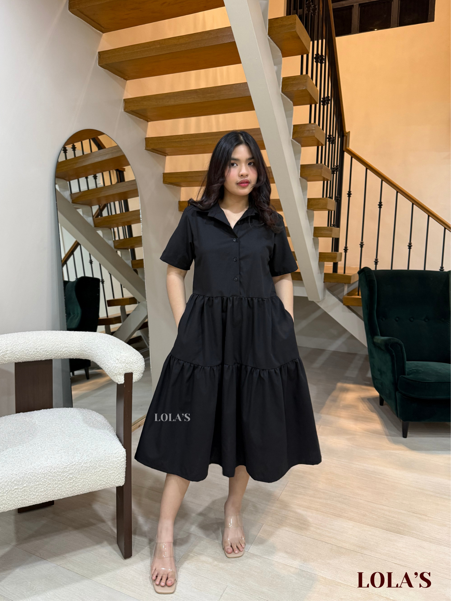 Emily Dress (Black Linen)