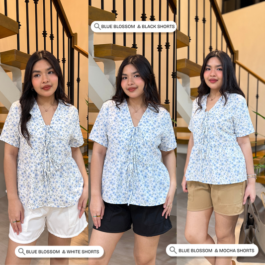 BIEN COORDS (Blue Blossom + White Shorts)