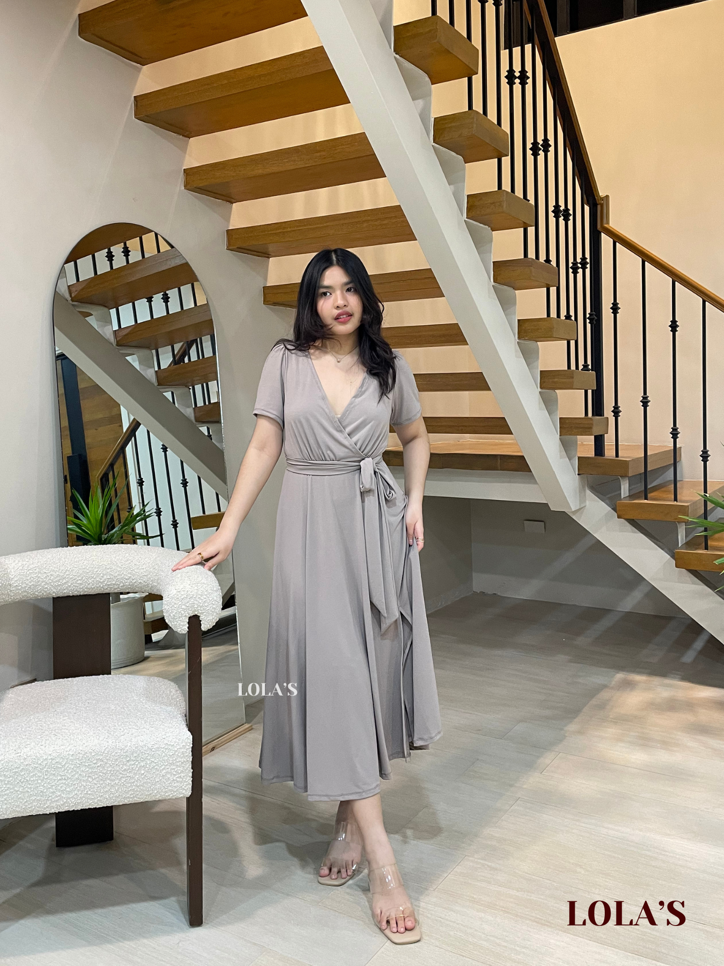 Celestine Dress (Light Taupe)