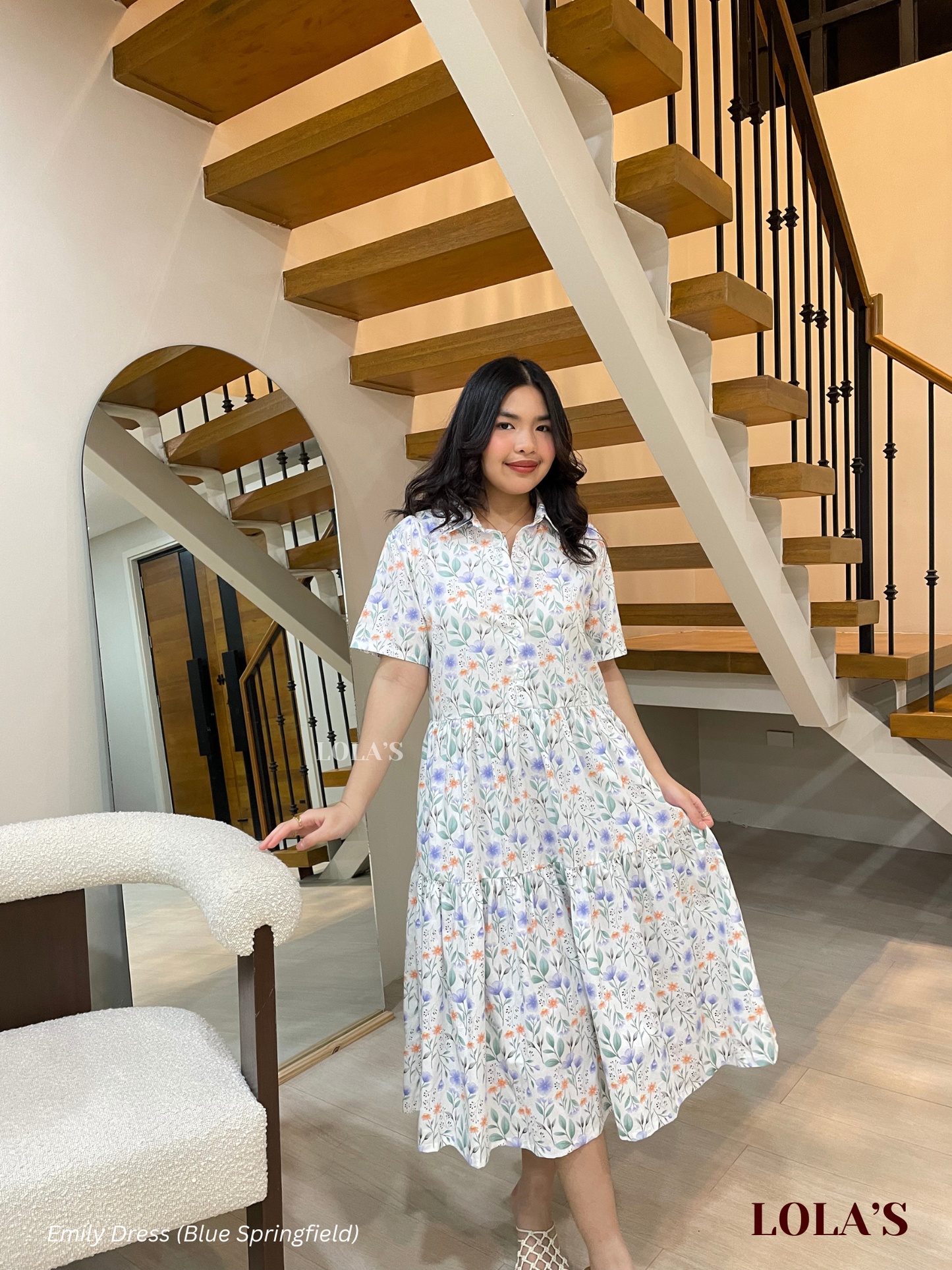 Emily Dress (Blue Spring Field)