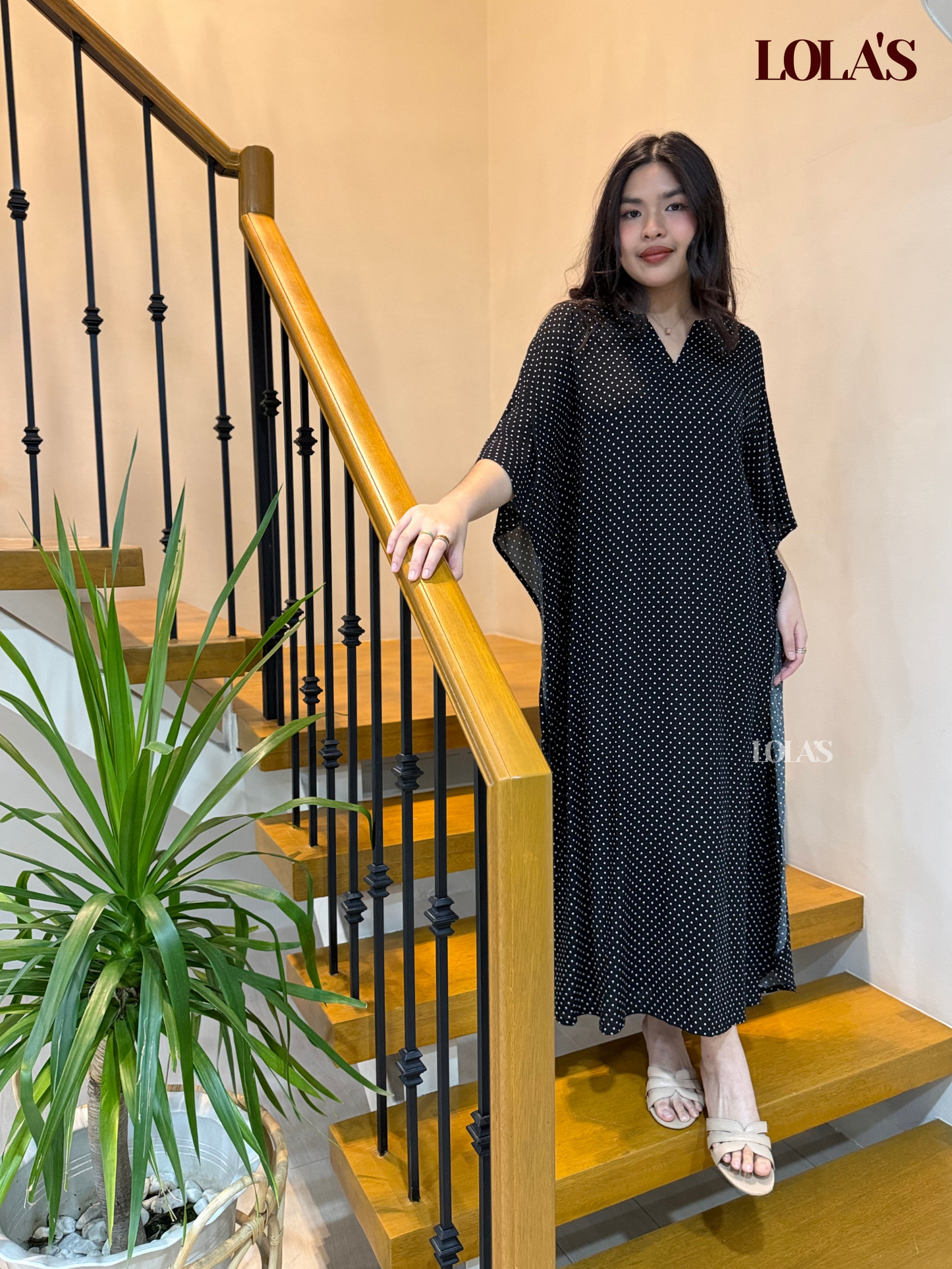 Donya Dress (Black Polka)