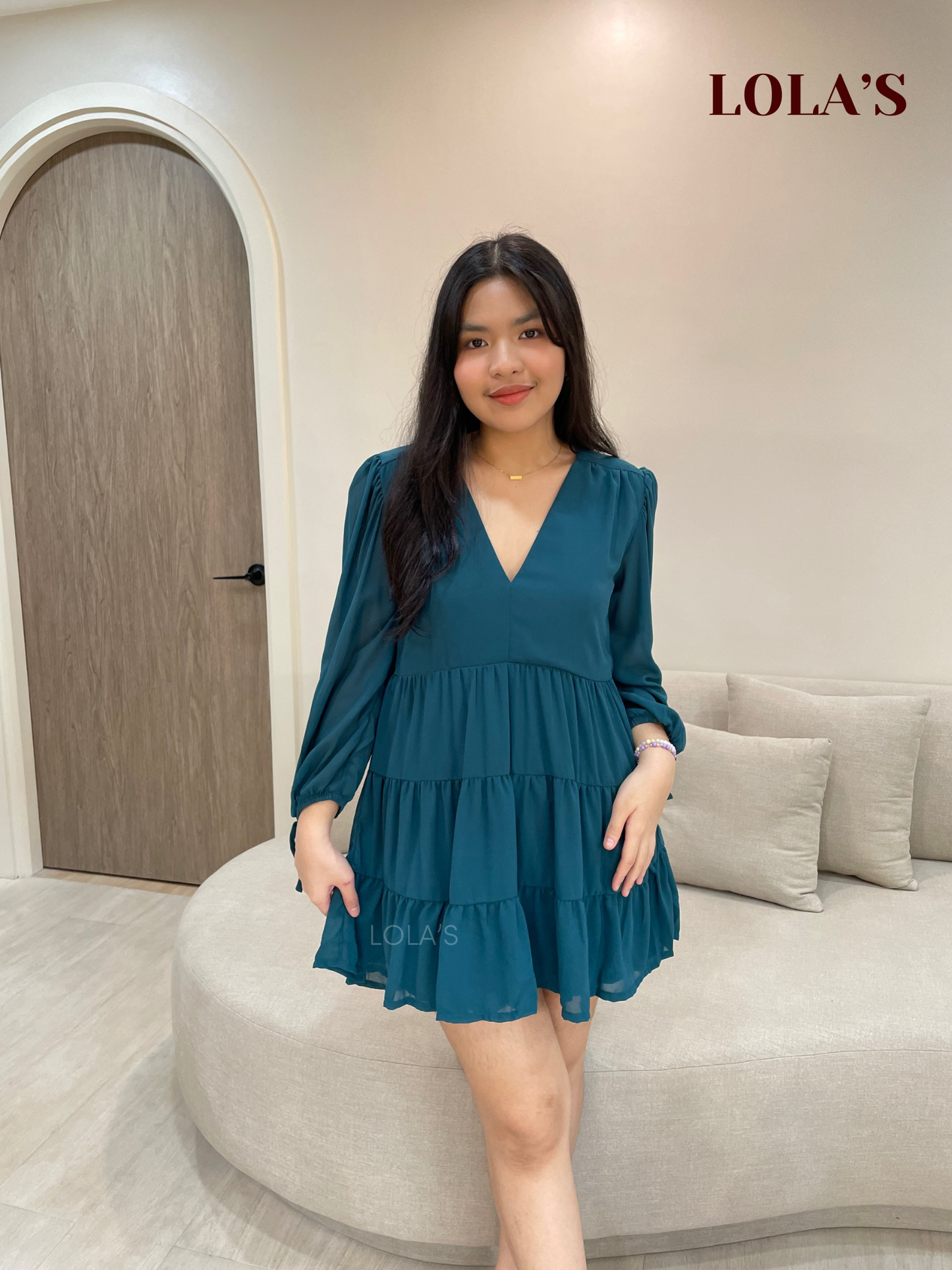 Monina Dress (Blue Green)