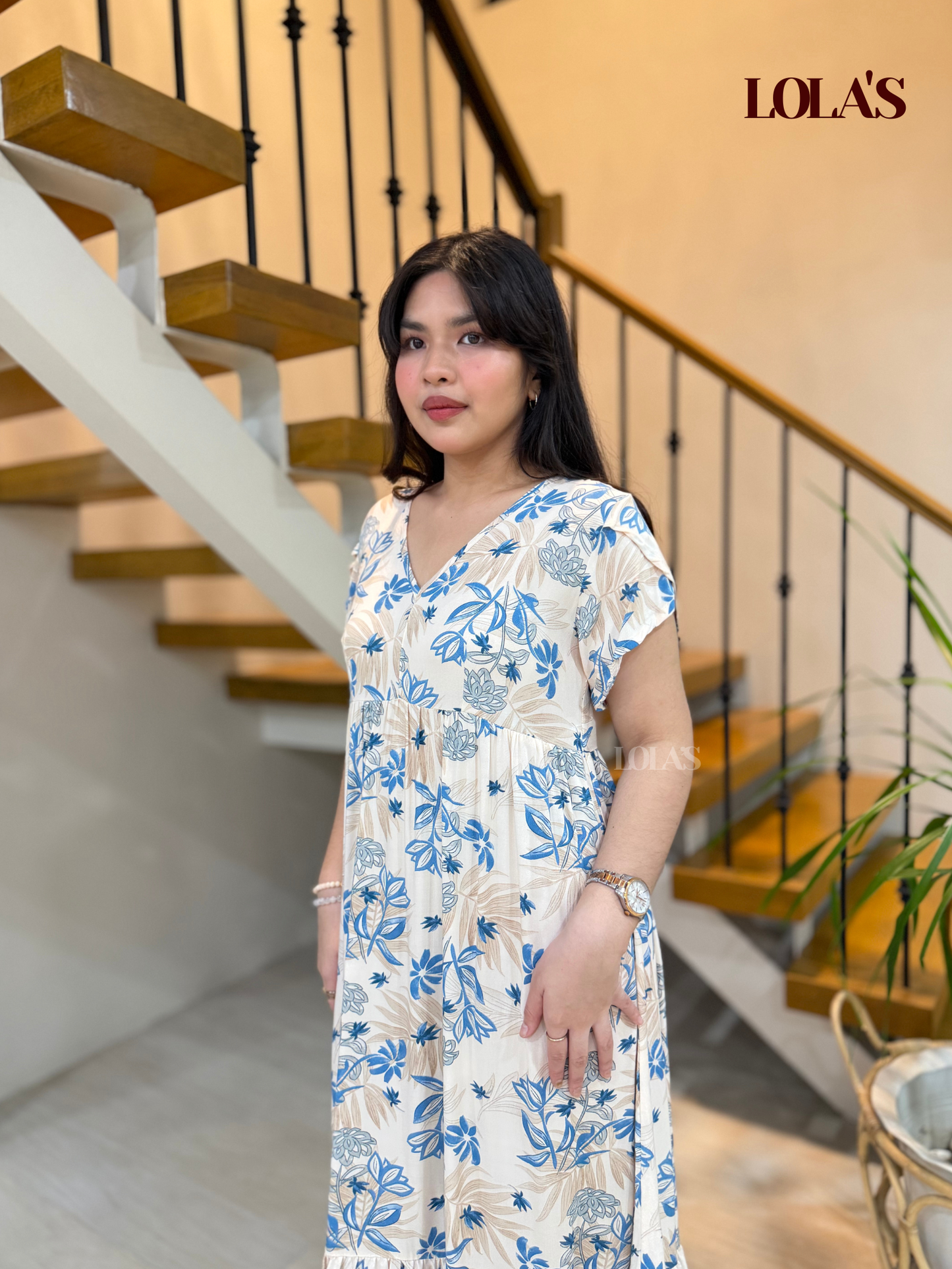 Jane Dress (Delicate Blue Floral)