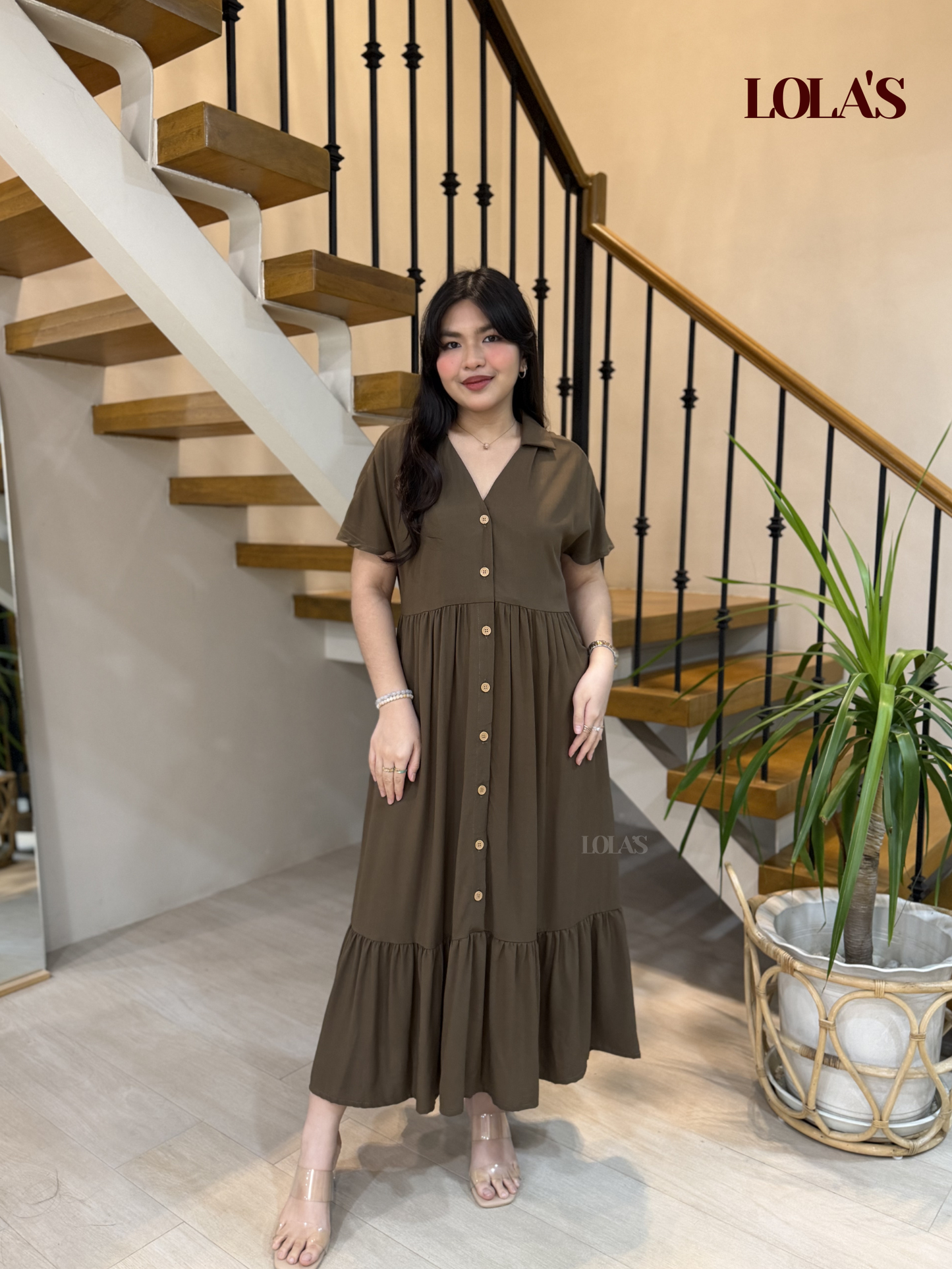 Regine Dress (Cedar Brown)