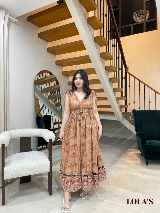 Adeline Dress (Mocha Paisley)