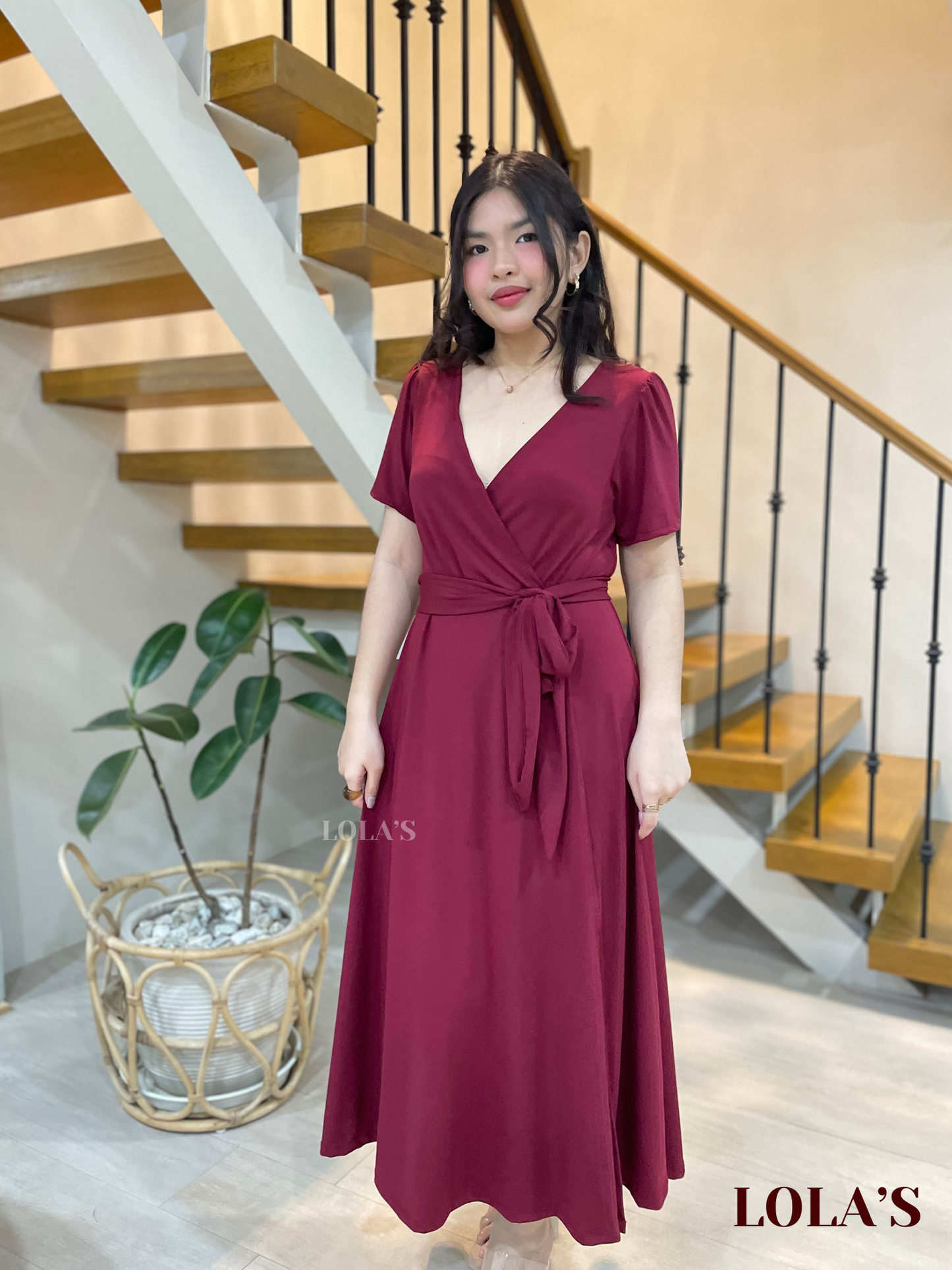 Celestine Dress (Maroon)